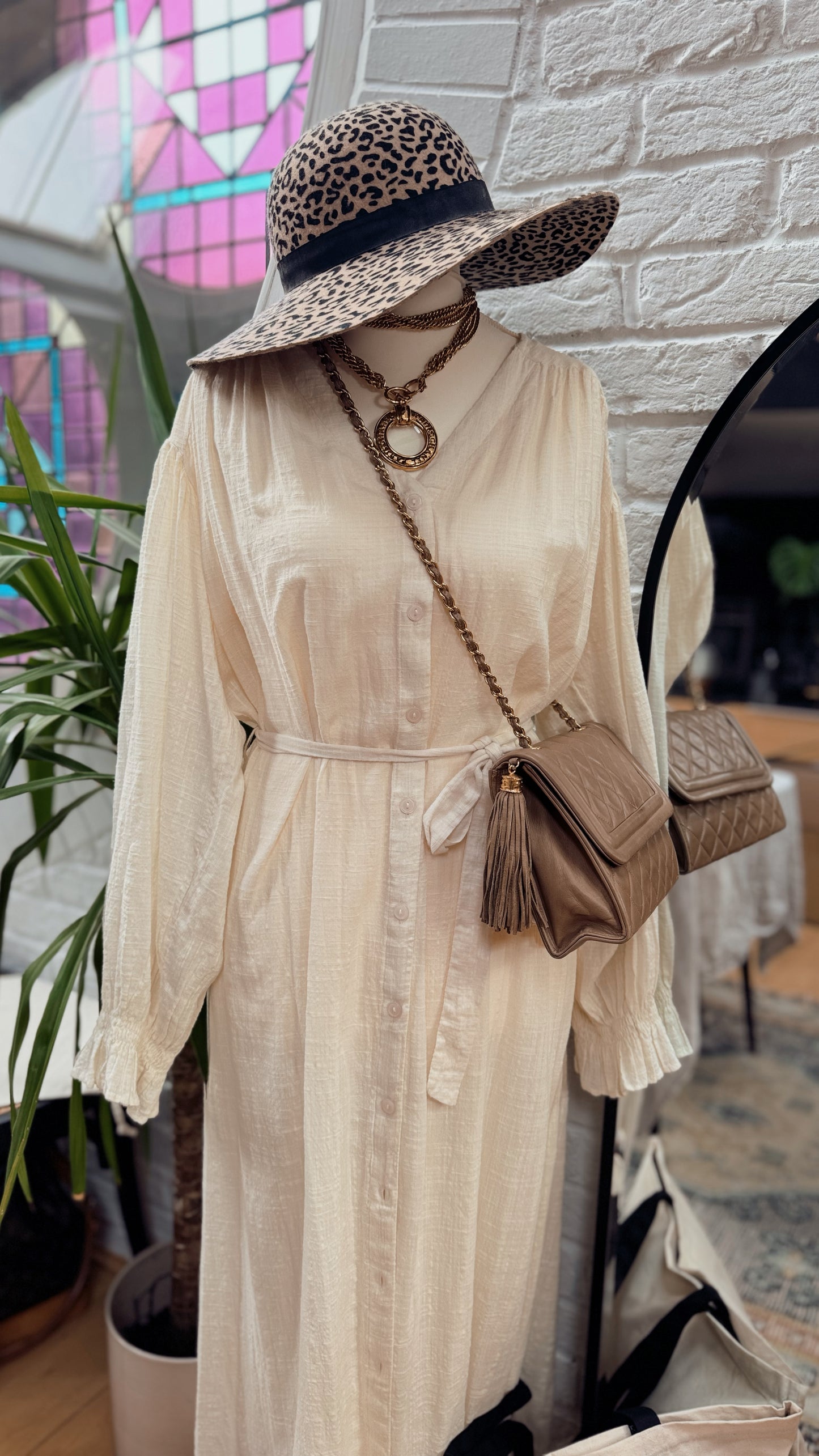 Chanel 1989 Rare Taupe Single Flap Tassel Bag