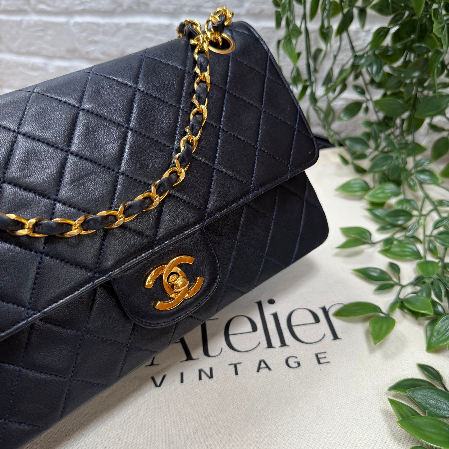 Chanel 1986 Navy Double Flap Medium