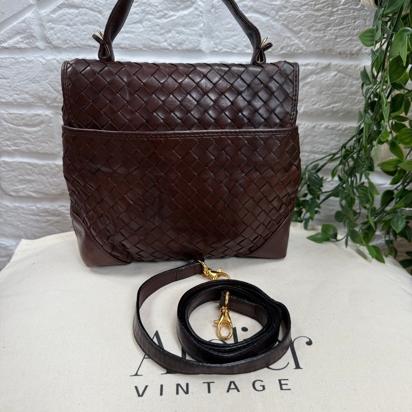 Bottega Veneta Chocolate Brown Two Way Cross Body