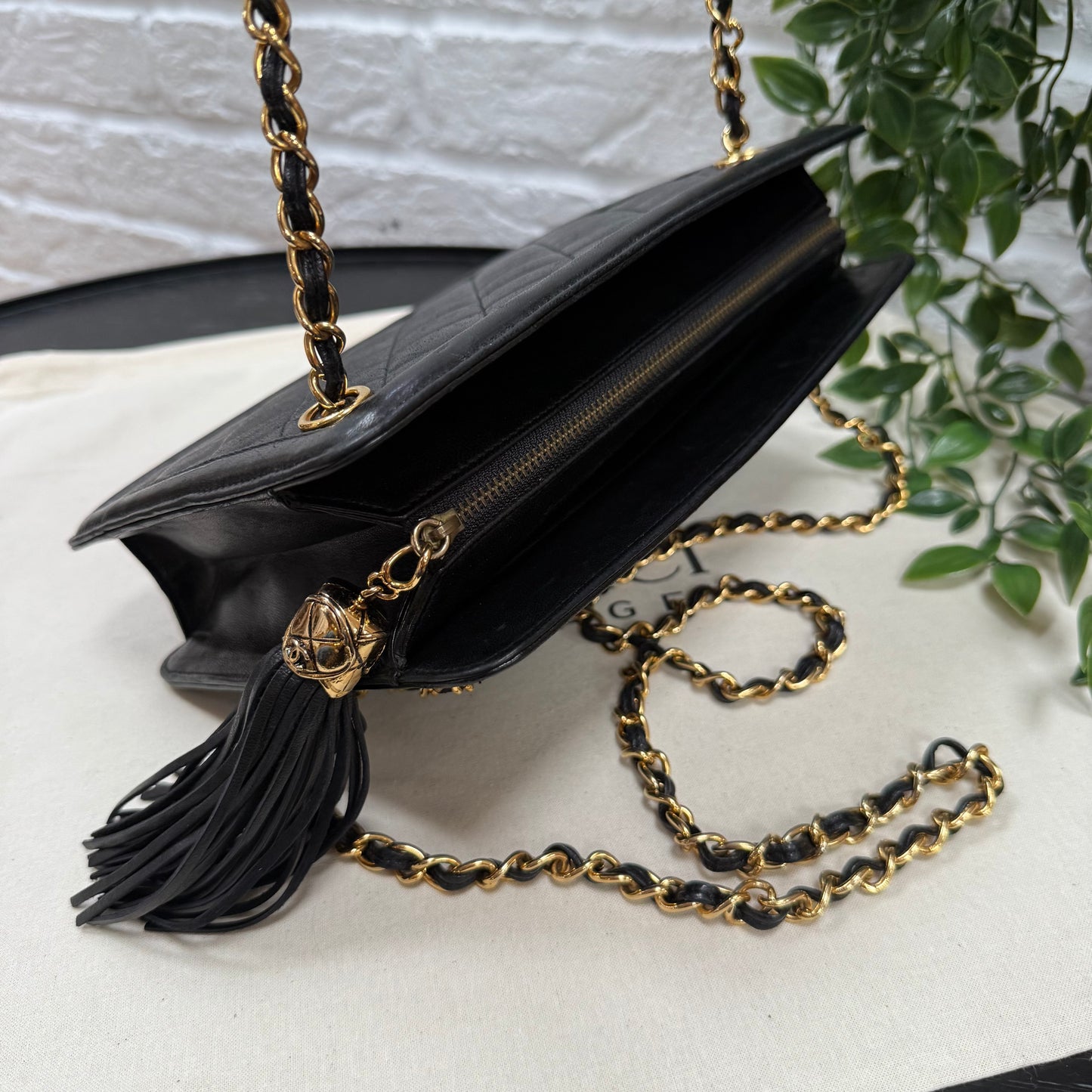 Chanel 1989 Cross Body Tassel Mini zip Tote