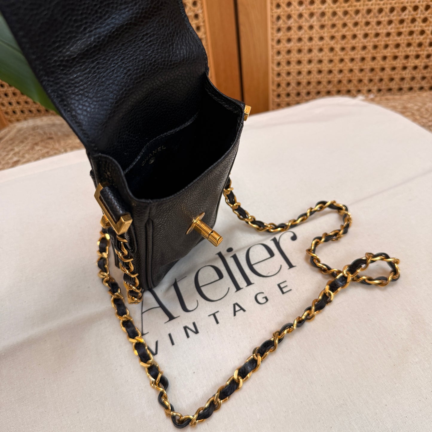 Chanel 1994 Caviar Pochette - Black Caviar Leather & 24k gold hardware
