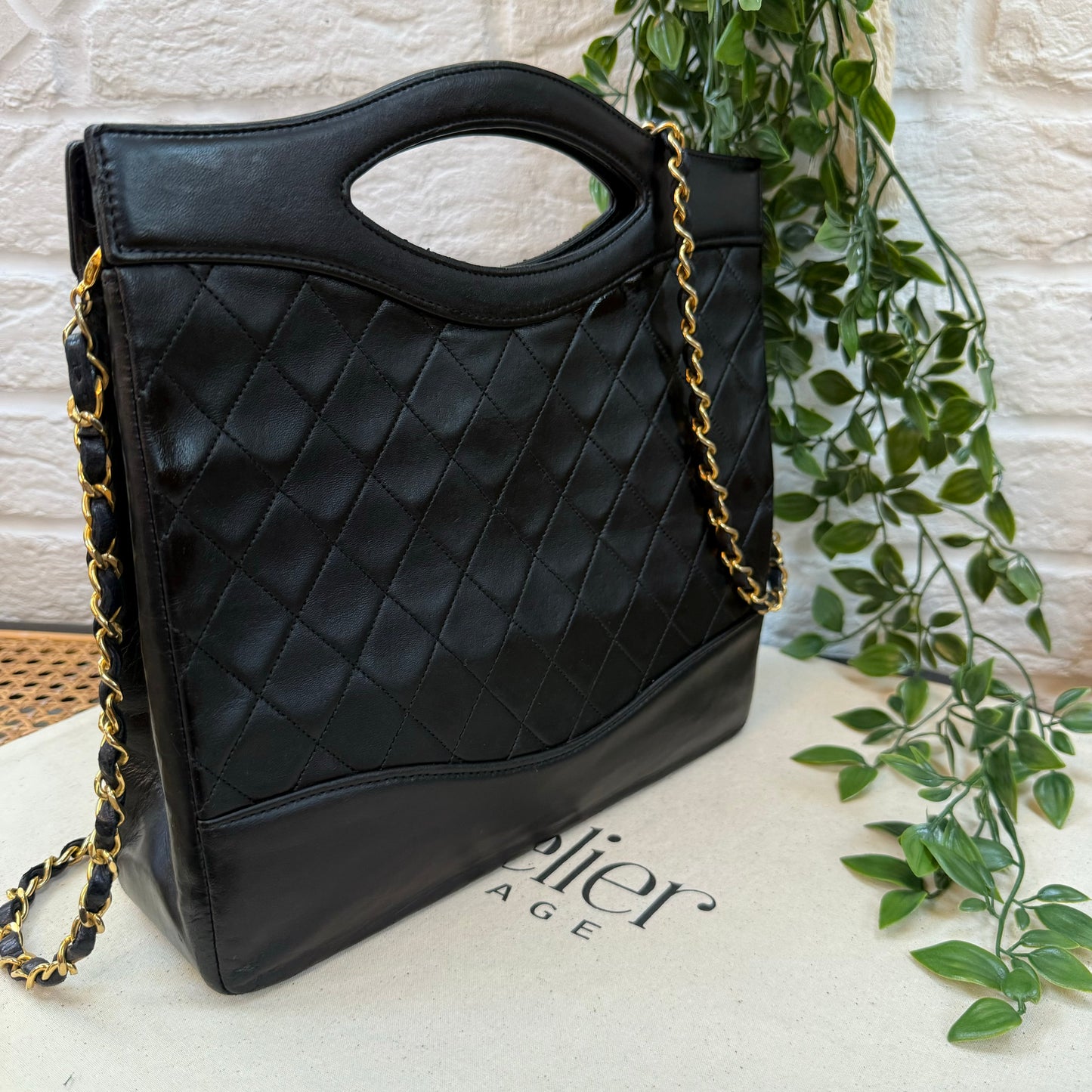 Chanel 1989 Top Handle Two Way Turn Lock Bag