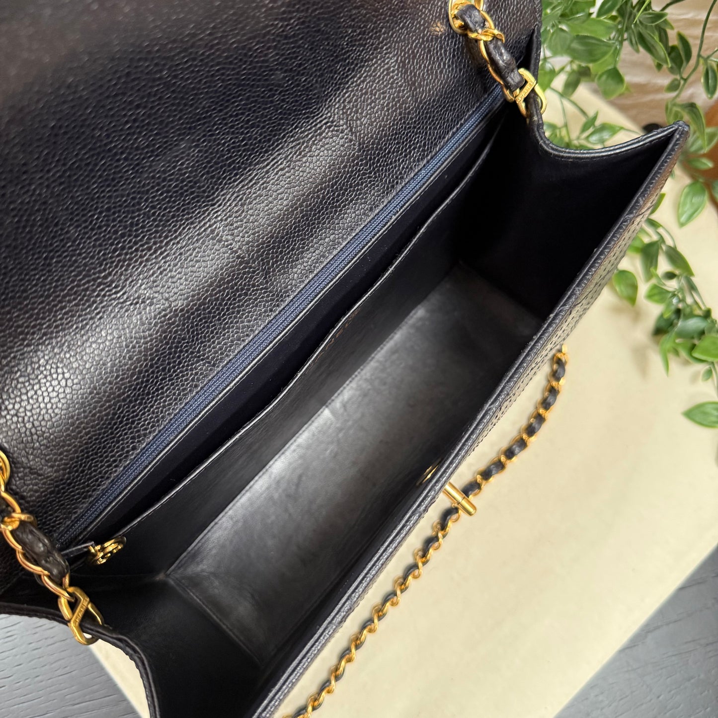 Chanel 1997 Very Rare Midnight Blue Caviar Single Flap
