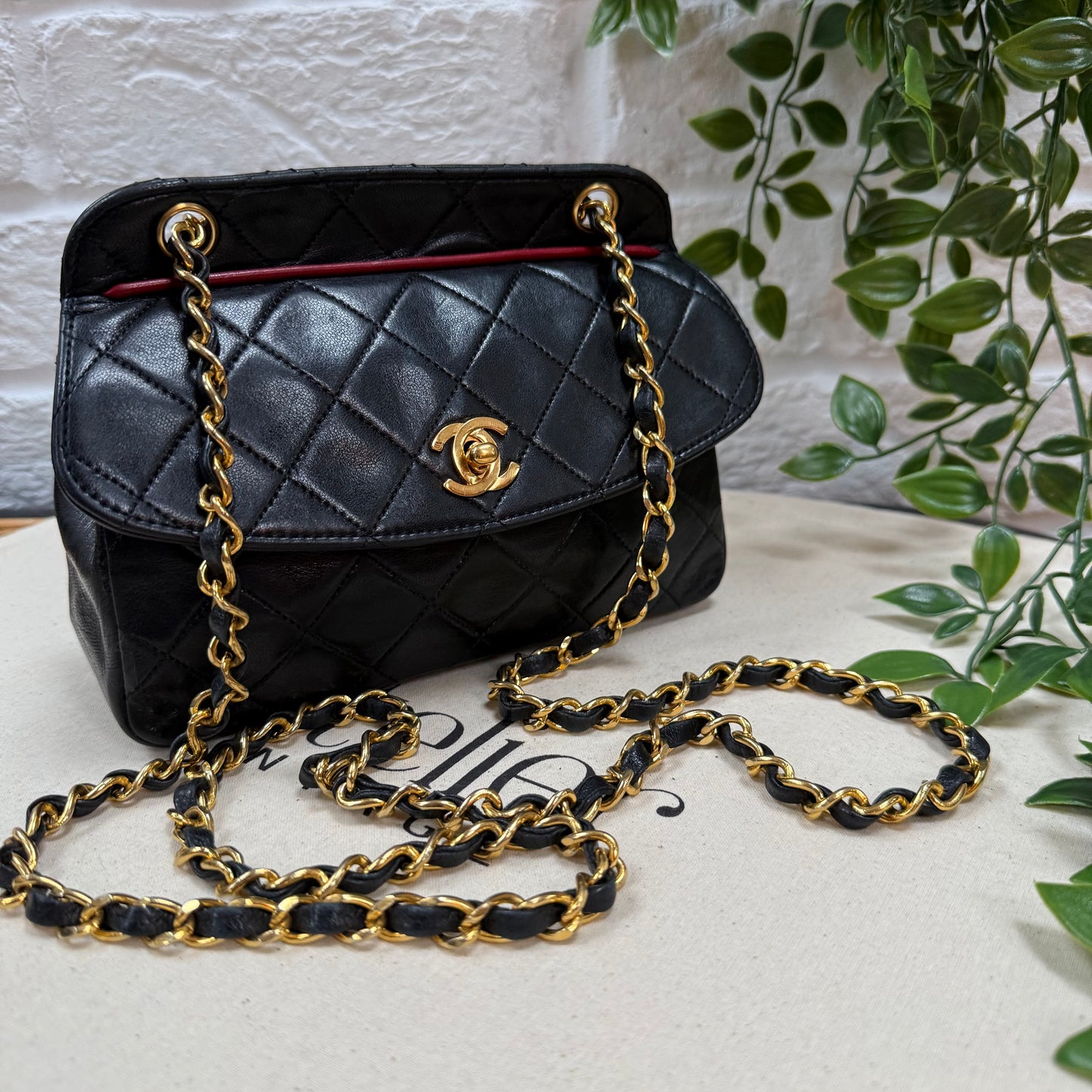 Chanel 1989 Rare Bi Color Single Flap Two Way