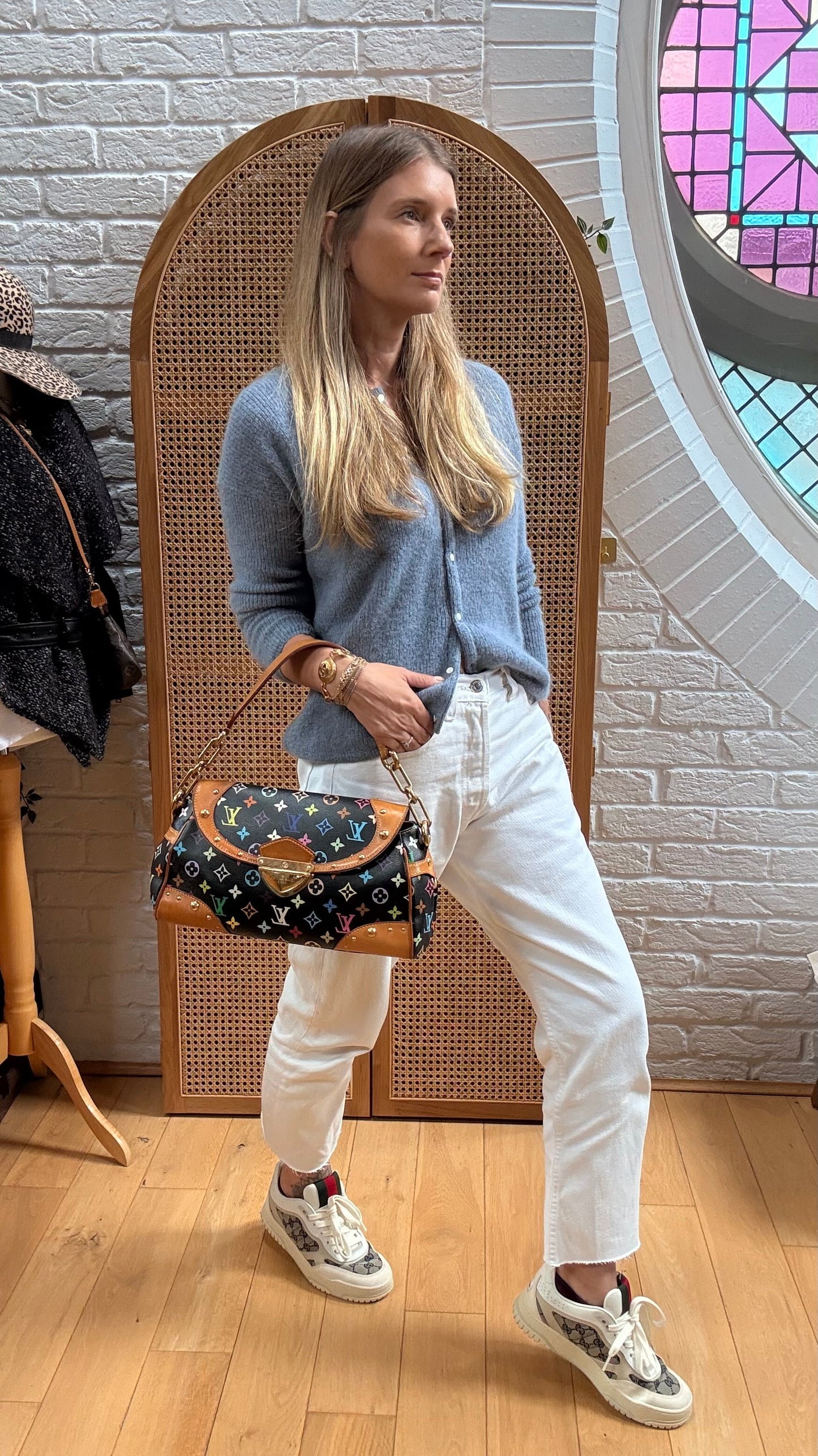 Louis Vuitton 2003 Murakami Black Monogram Beverly MM