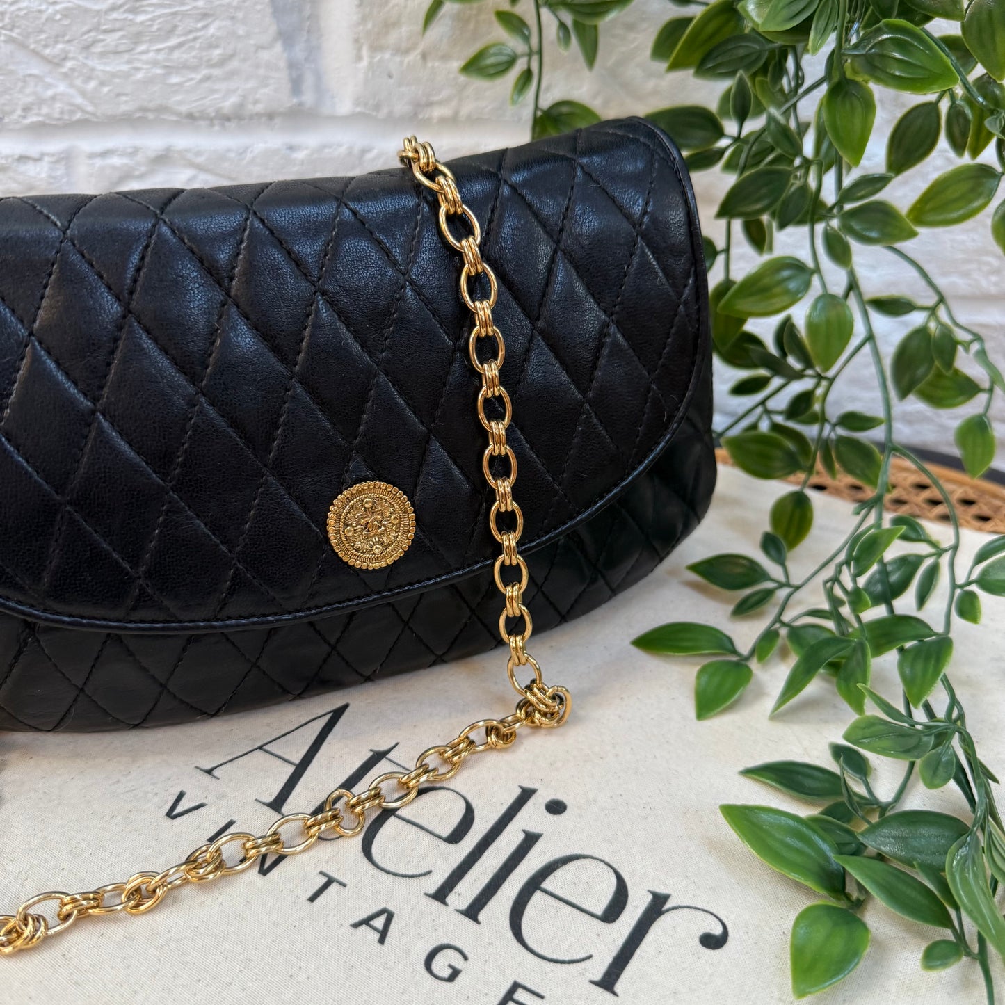 Chanel Rare 1970s CC Button Quilted Flap