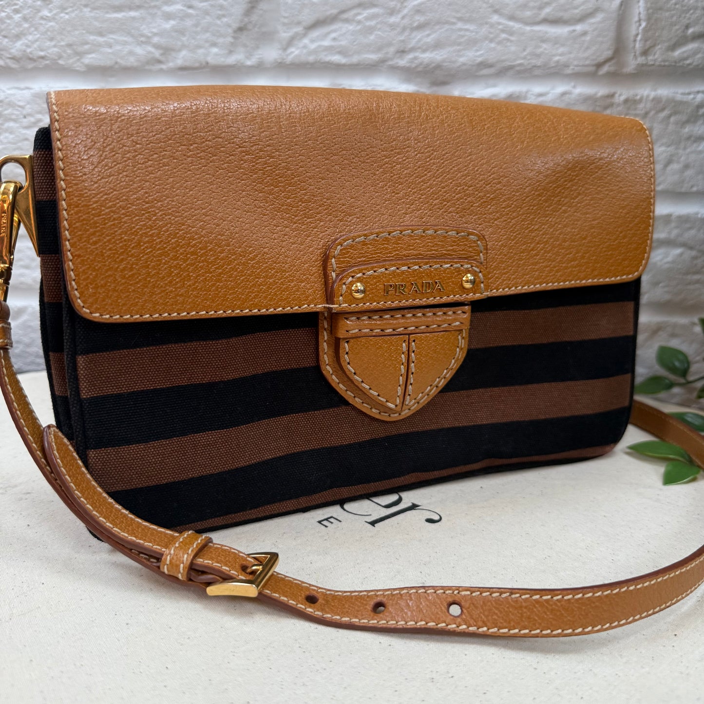 Prada Two Way Canapa Shoulder Bag