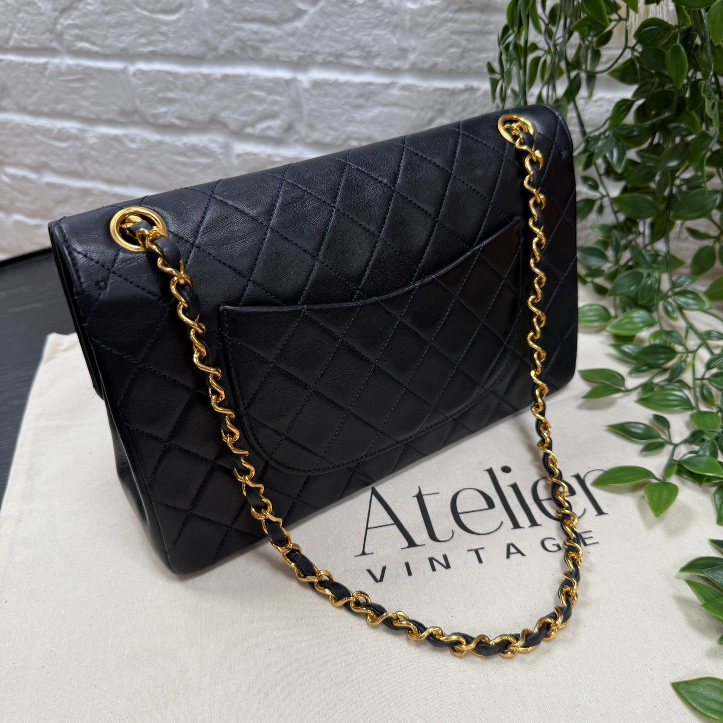Chanel 1986 Navy Double Flap Medium