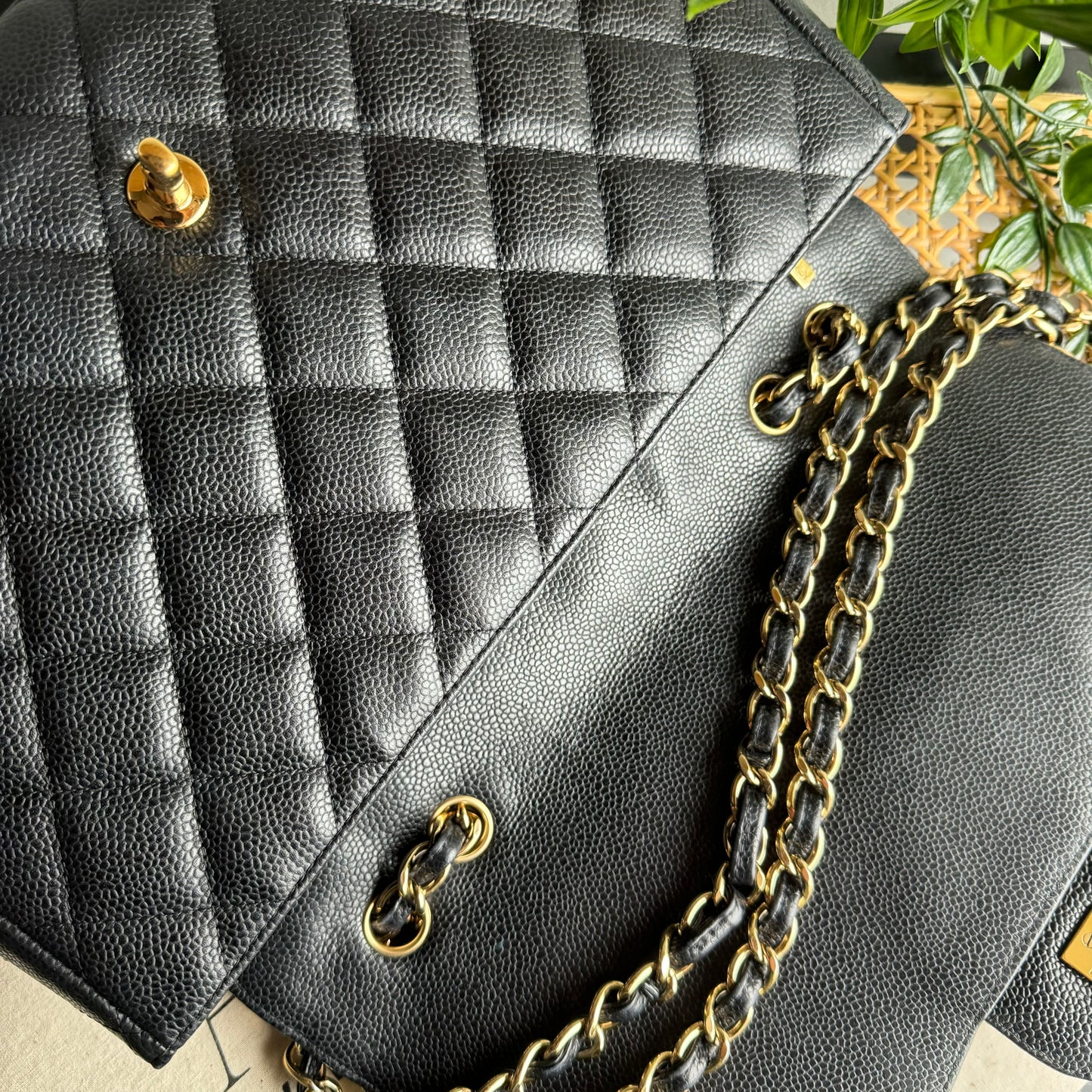 Chanel 2009 Caviar Leather Classic Single Flap Jumbo