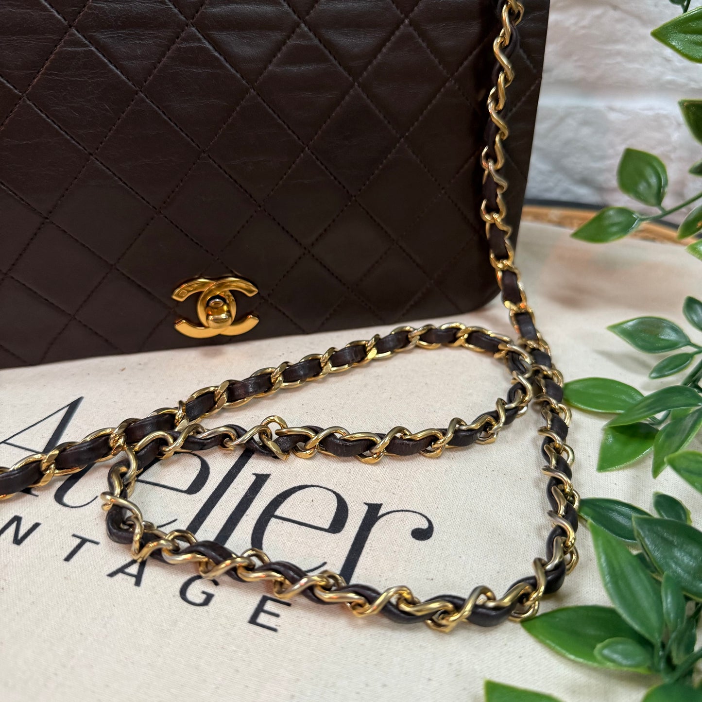 Chanel Rare 1989 Chocolate Brown Classic Medium Rectangle Full Flap