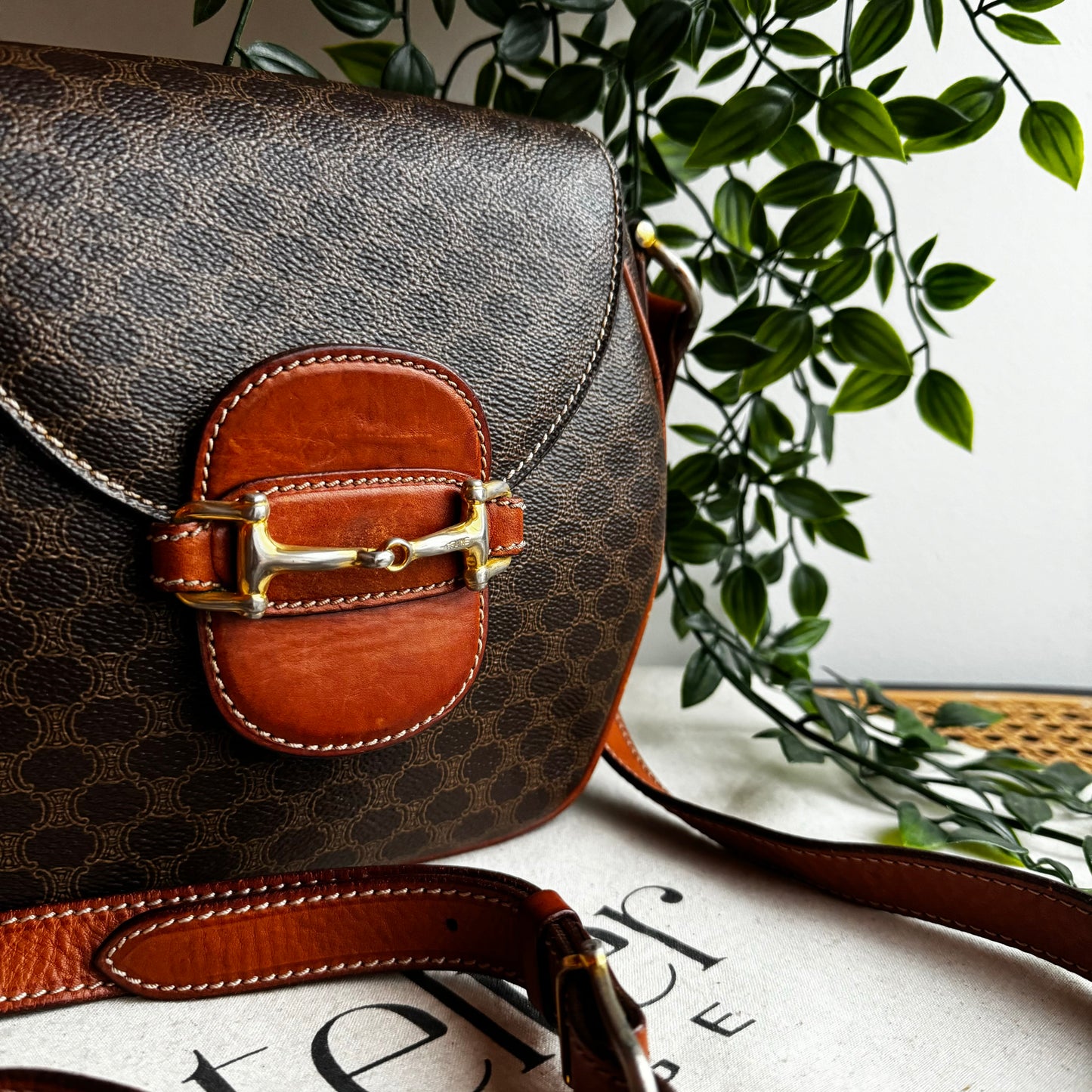 Celine Macadam Horse Bit Shoulder Bag