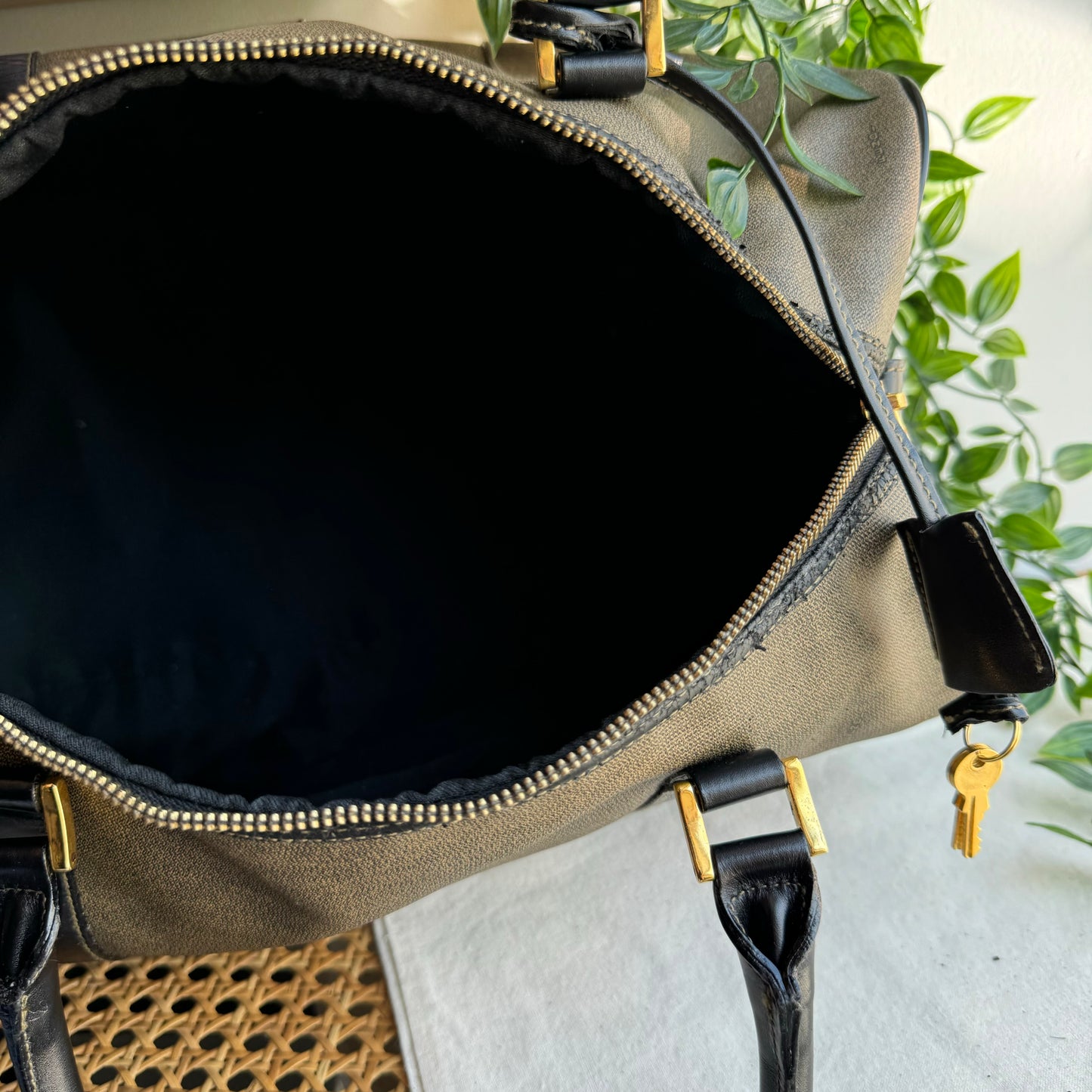 Fendi Boston Travel Bag with Padlock & Keys