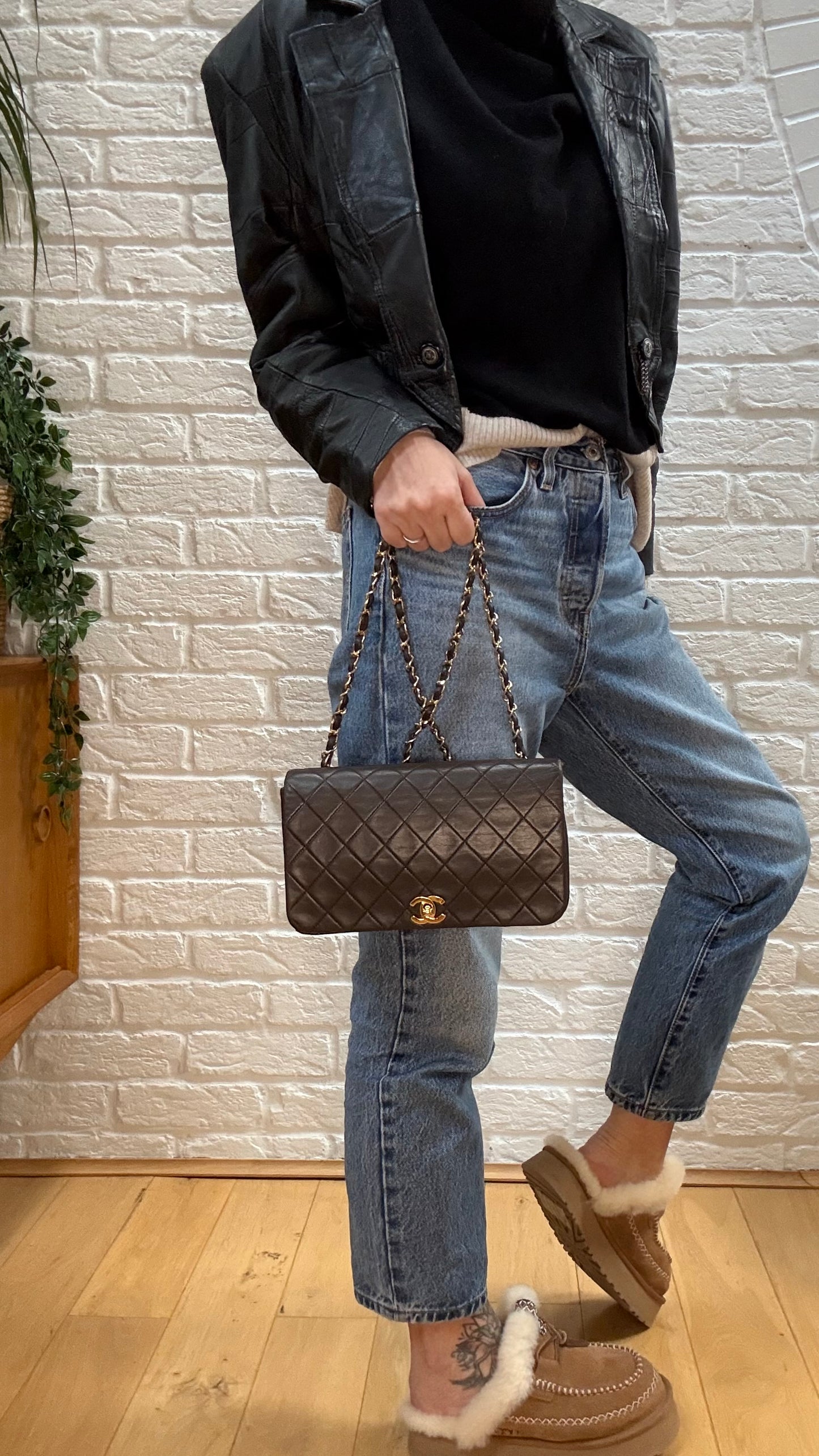 Chanel Rare 1989 Chocolate Brown Classic Medium Rectangle Full Flap