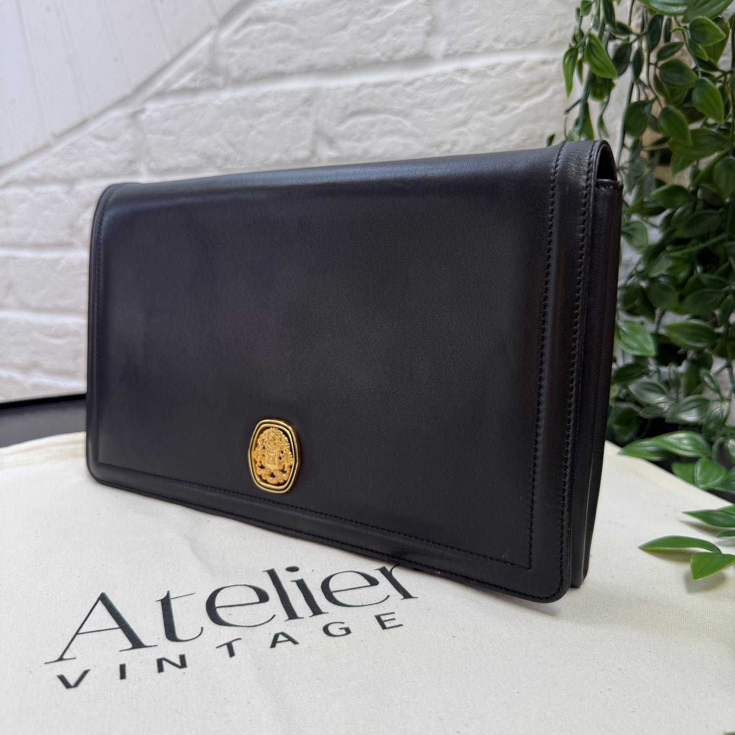 Celine 1980s Celine Triomphe two way leather bag