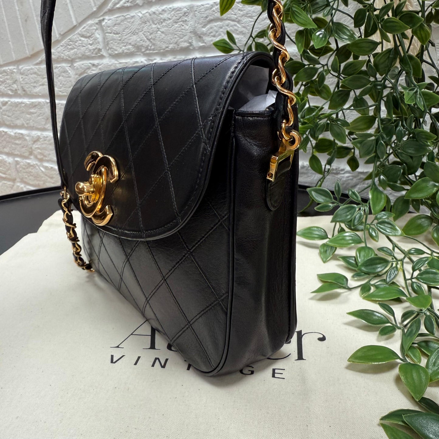 Chanel Jumbo CC Clasp Black Lambskin Cross Body