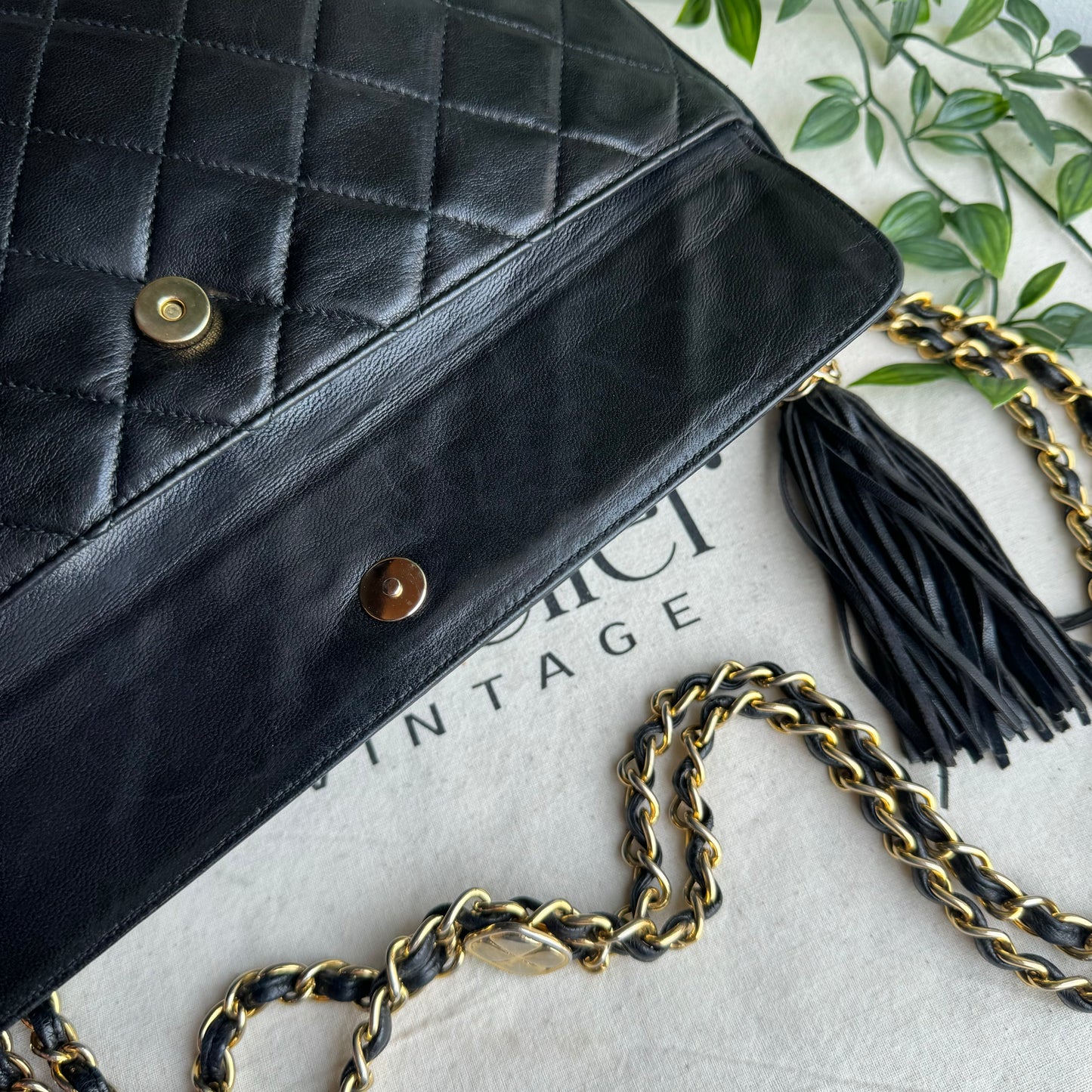 Chanel 1989 Double Chain Camera Bag Tote