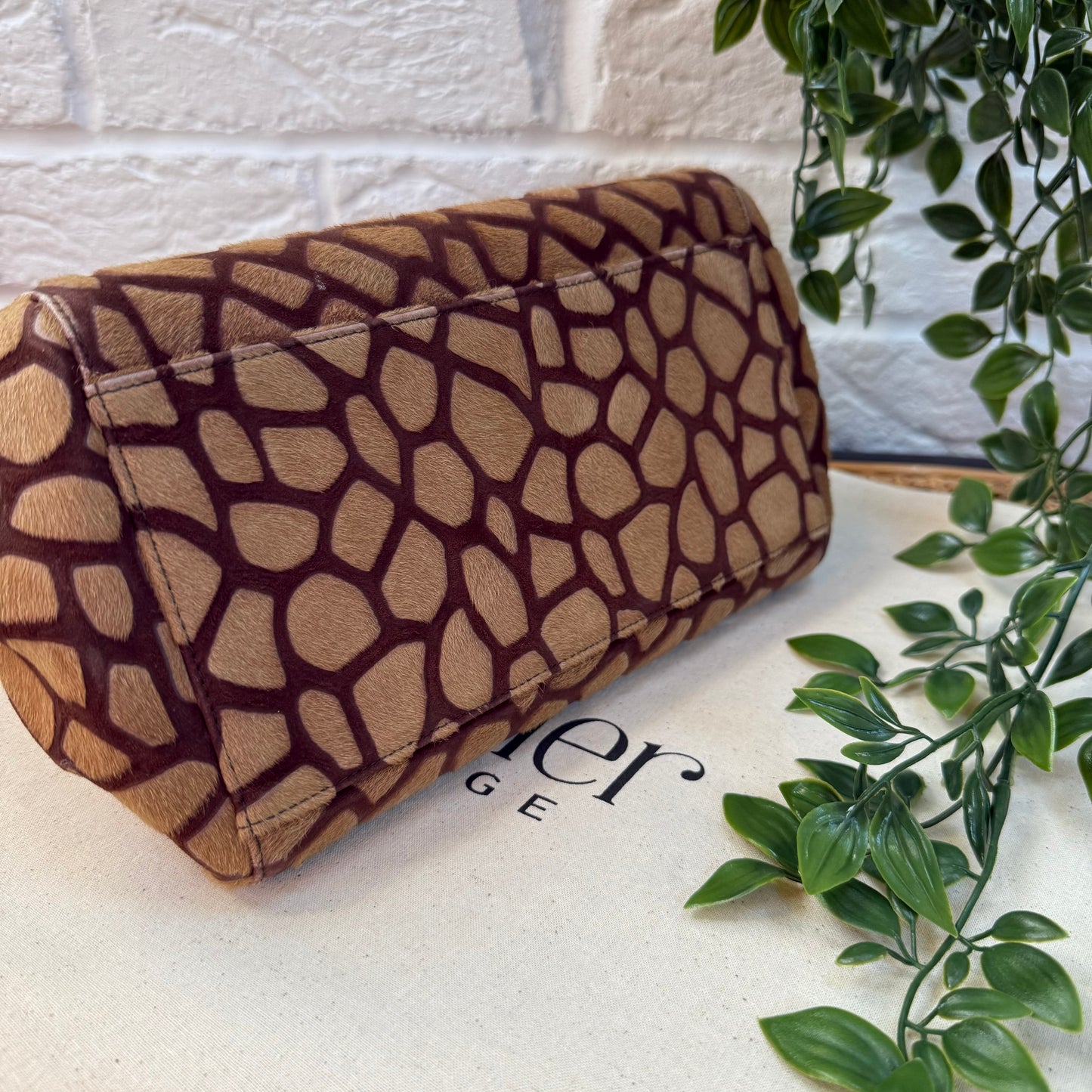 Chanel 2000 Calfskin & Pony Hair Girrafe Accordian