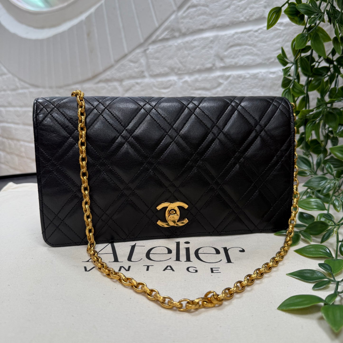 Chanel Rare 1986 Double Diamond Quilted Bijoux Chain Classic Rectangle