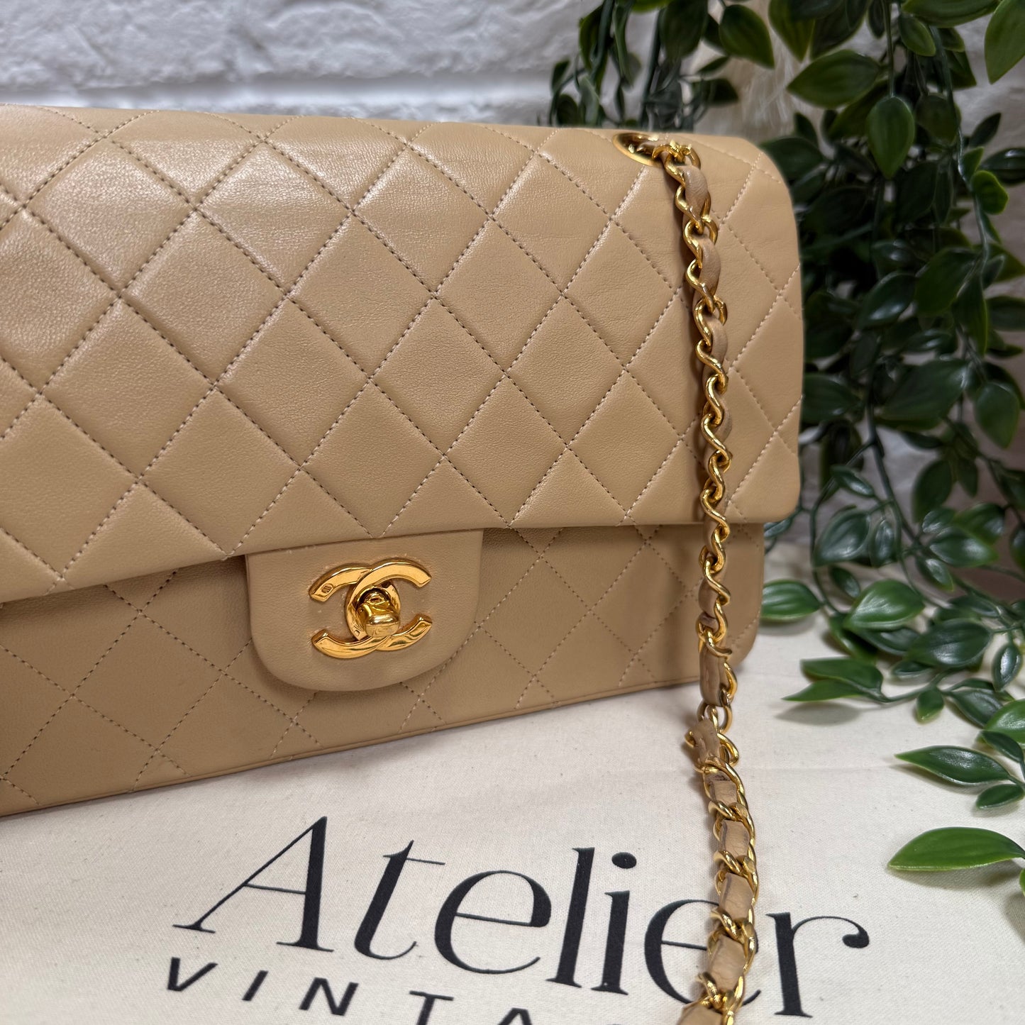 Chanel Rare 1989 Dark Beige Classic Double Flap Medium