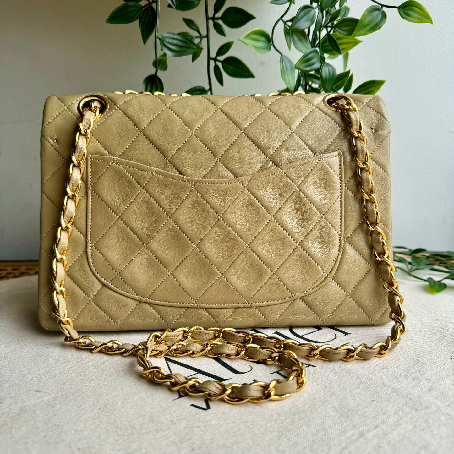 Chanel 1986 Beige Classic Double Flap Small