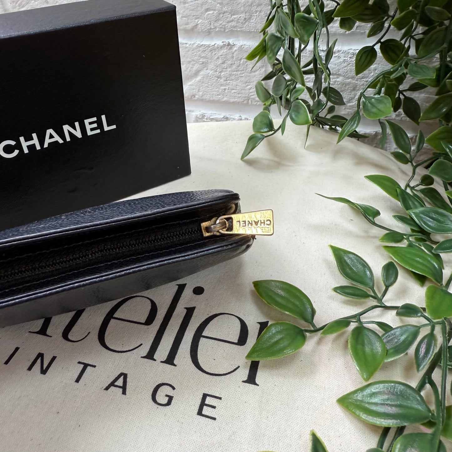 Chanel 2000 Black Caviar Leather Pouch
