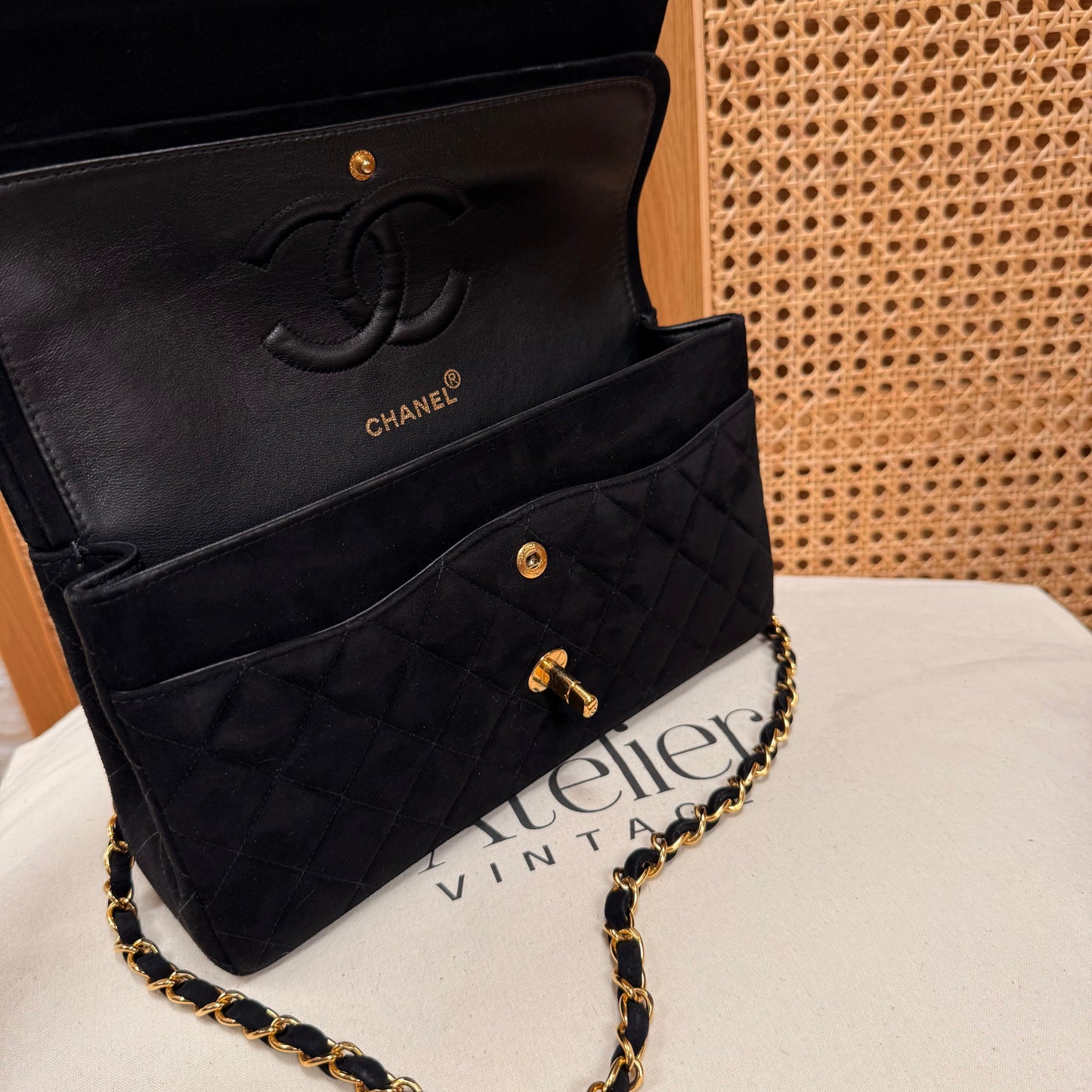 Chanel 2006 Ultra Rare Classic Double Flap Medium in Black Suede