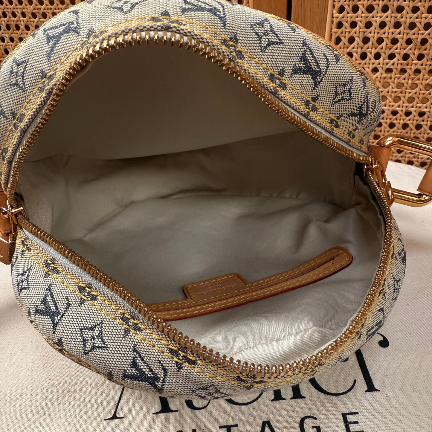 Louis Vuitton 2000 Monogram Denim Blue Jeanne GM