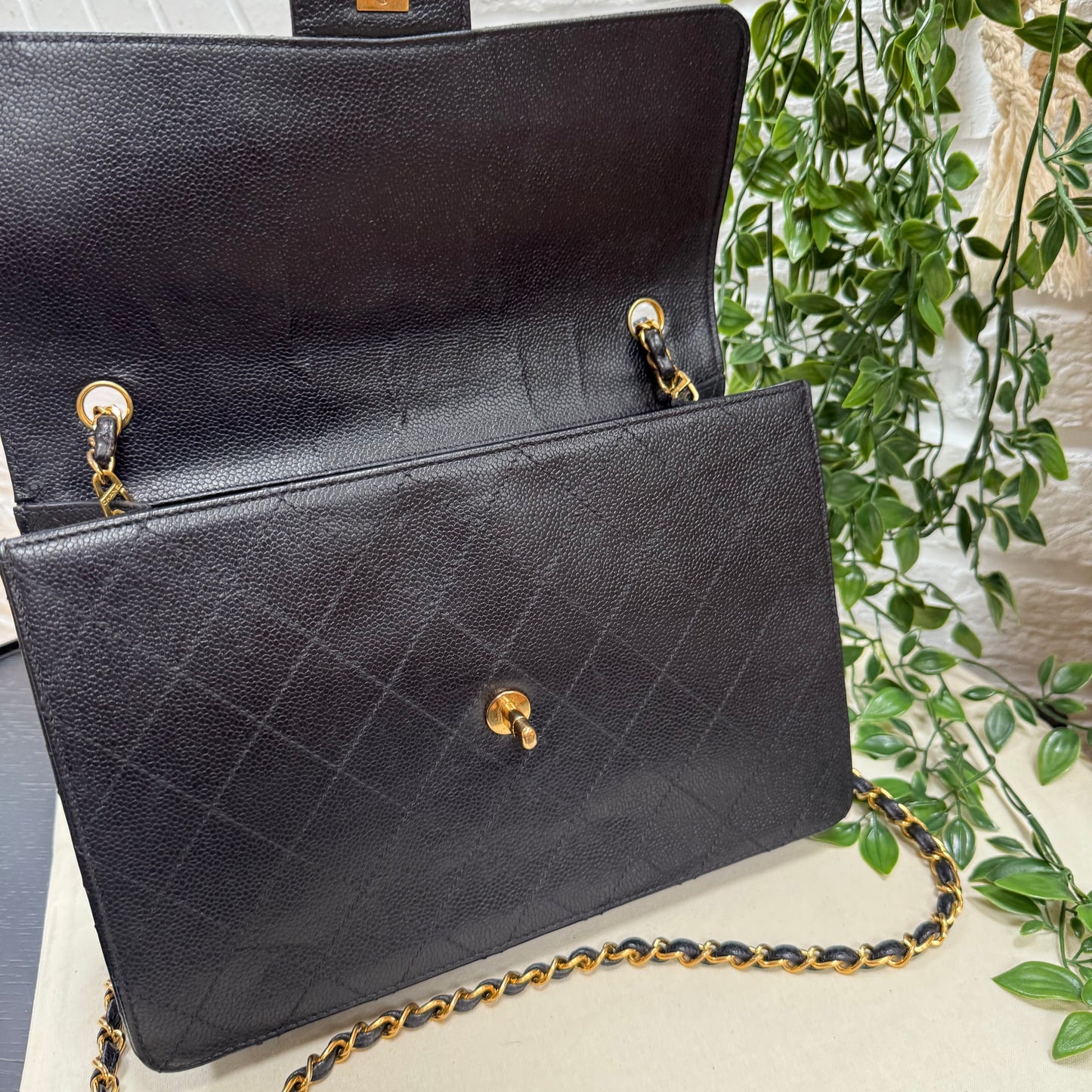 Chanel 1997 Very Rare Midnight Blue Caviar Single Flap