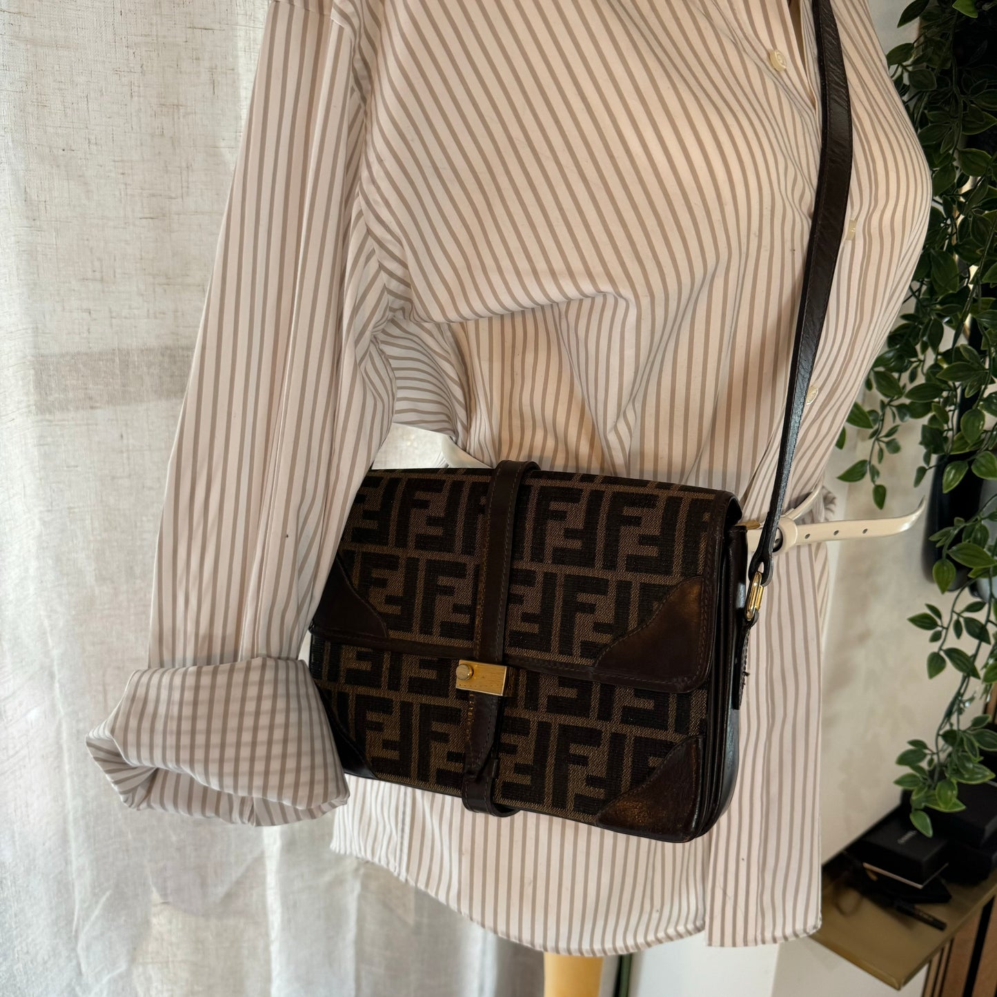 Fendi Zucca Vintage 1980s Cross Body