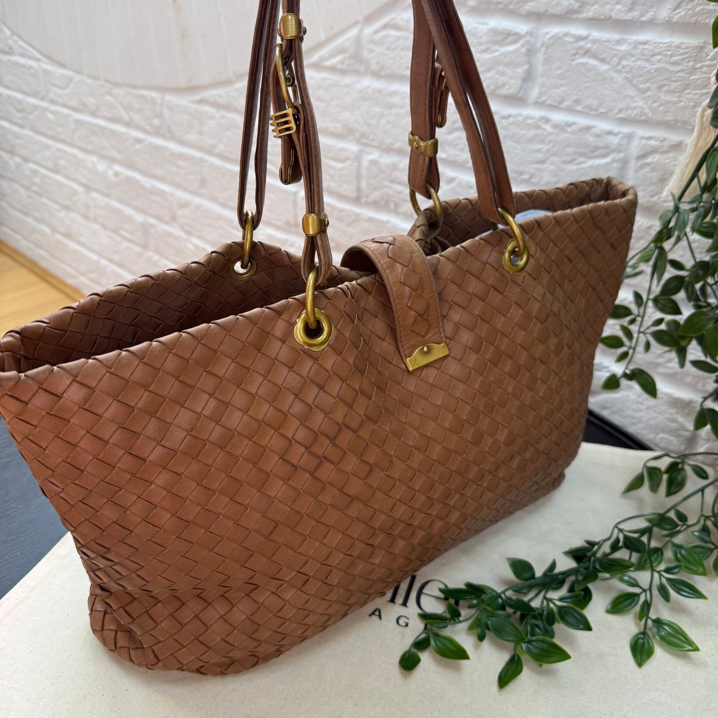 Bottega Veneta 1990s Tan Intrecciato Tote
