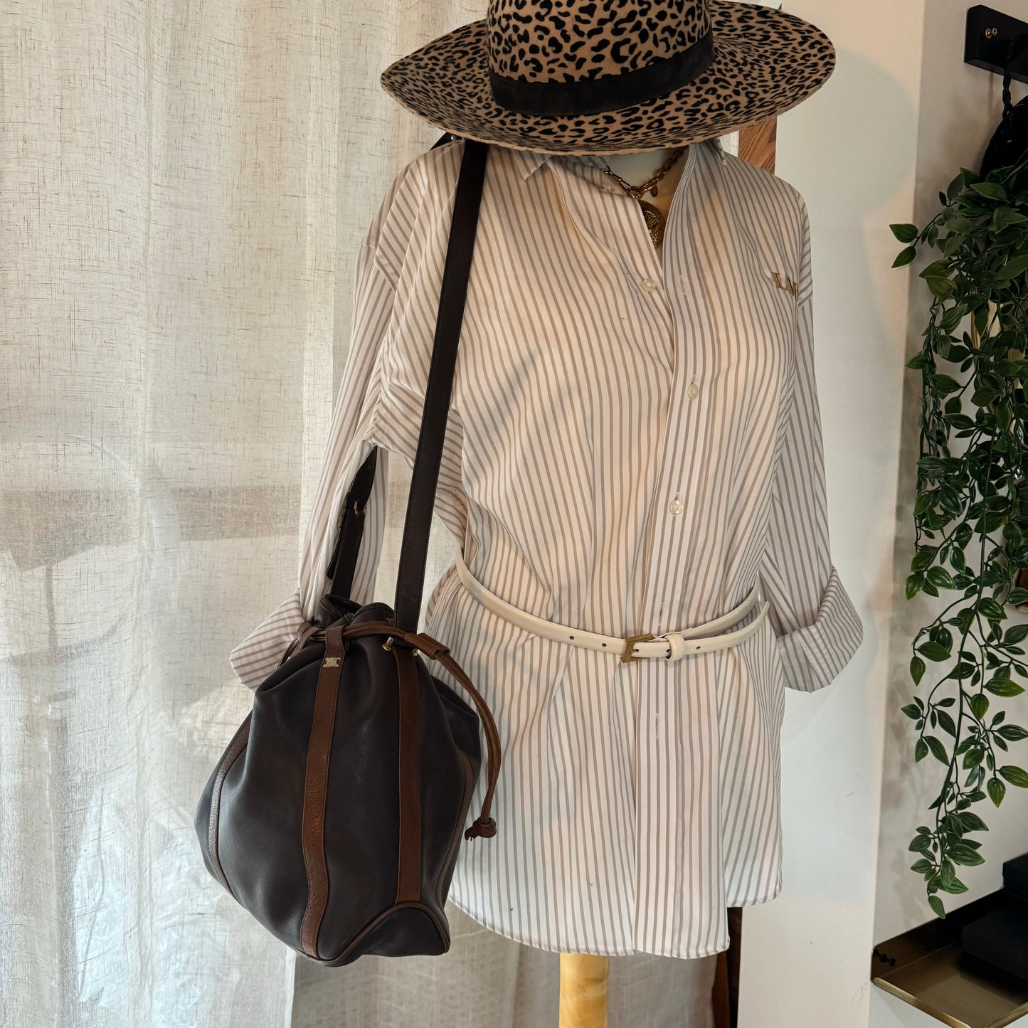 Celine 1980s Triomphe Bucket Bag