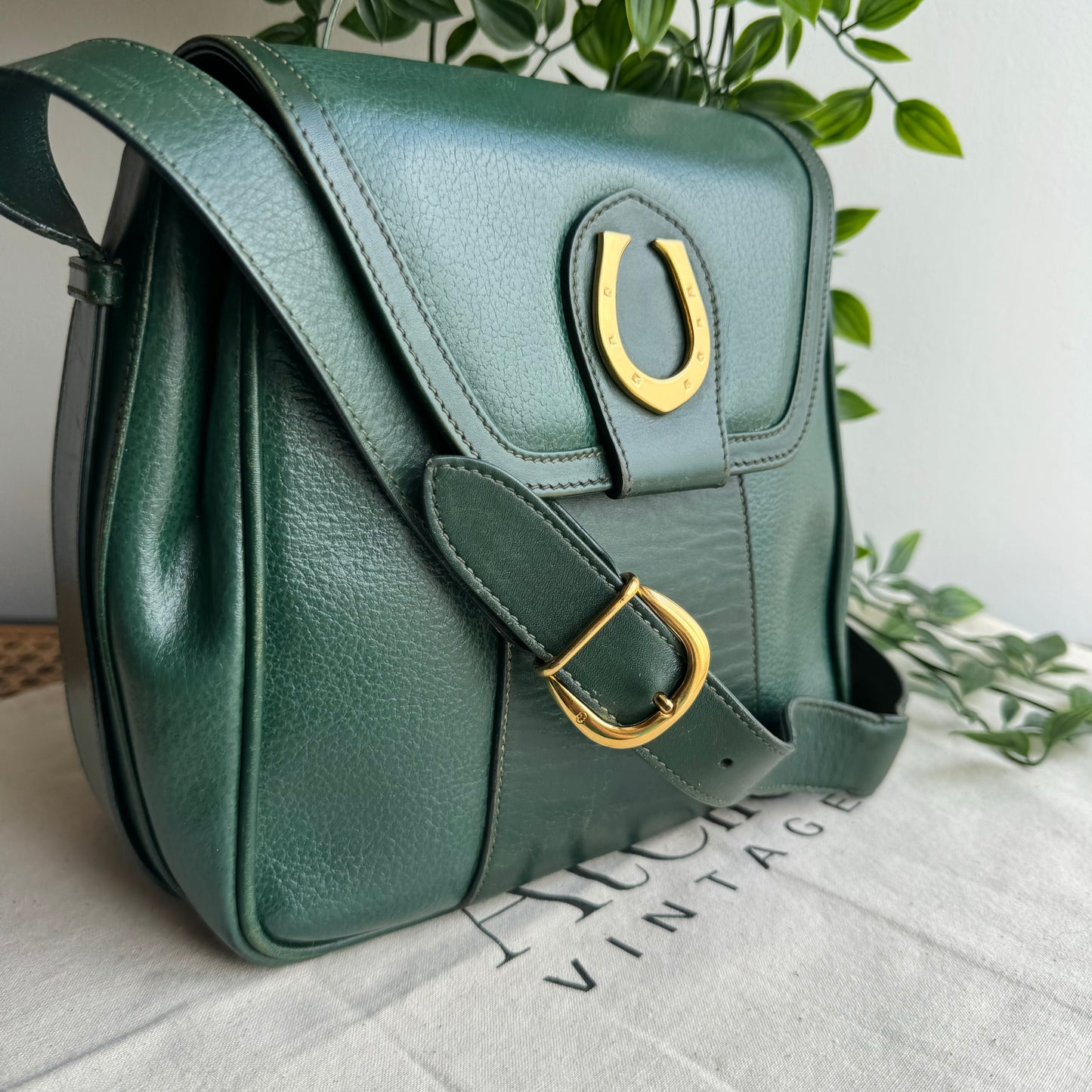 Gucci 1980s Emerald Horse Shoe Cross Body