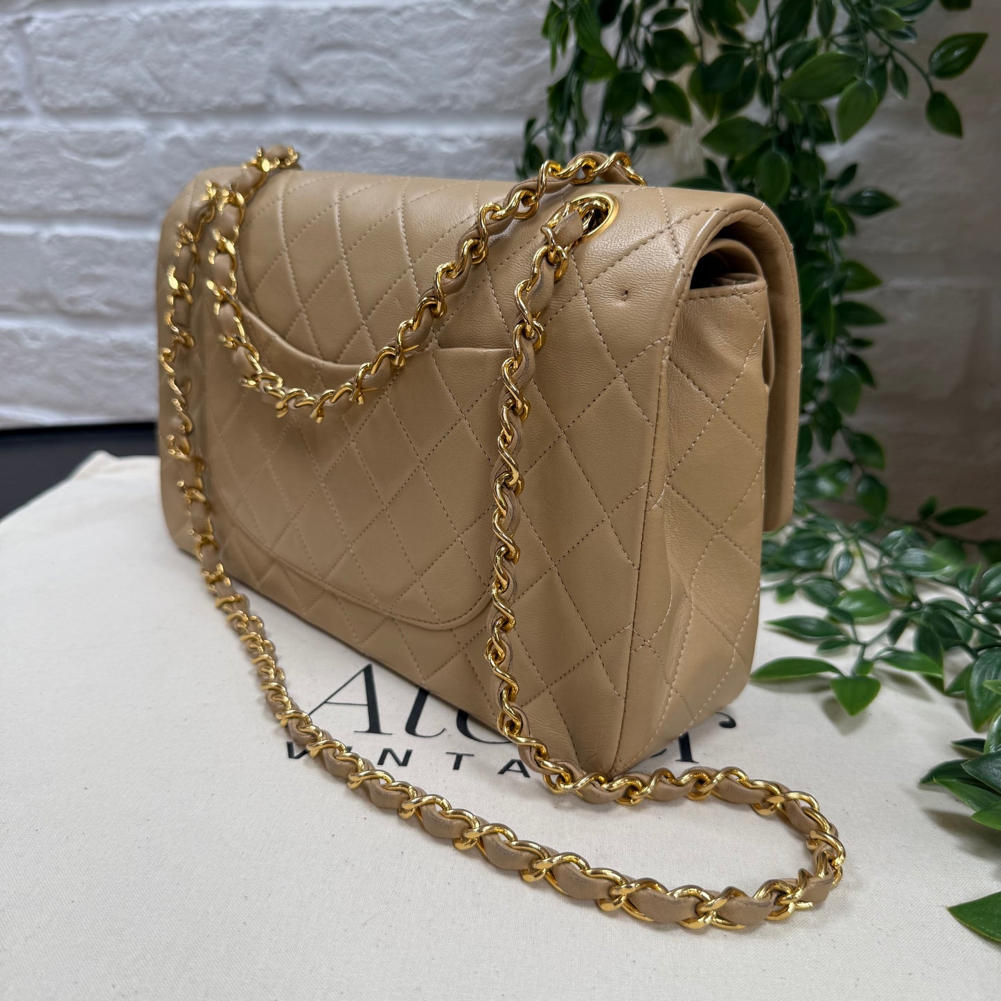 Chanel Rare 1989 Dark Beige Classic Double Flap Medium