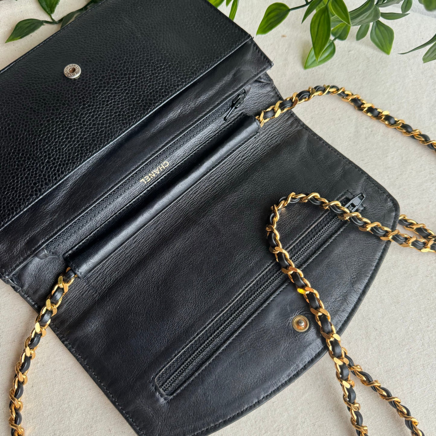 Chanel 1994 Caviar Leather Wallet on Chain WOC
