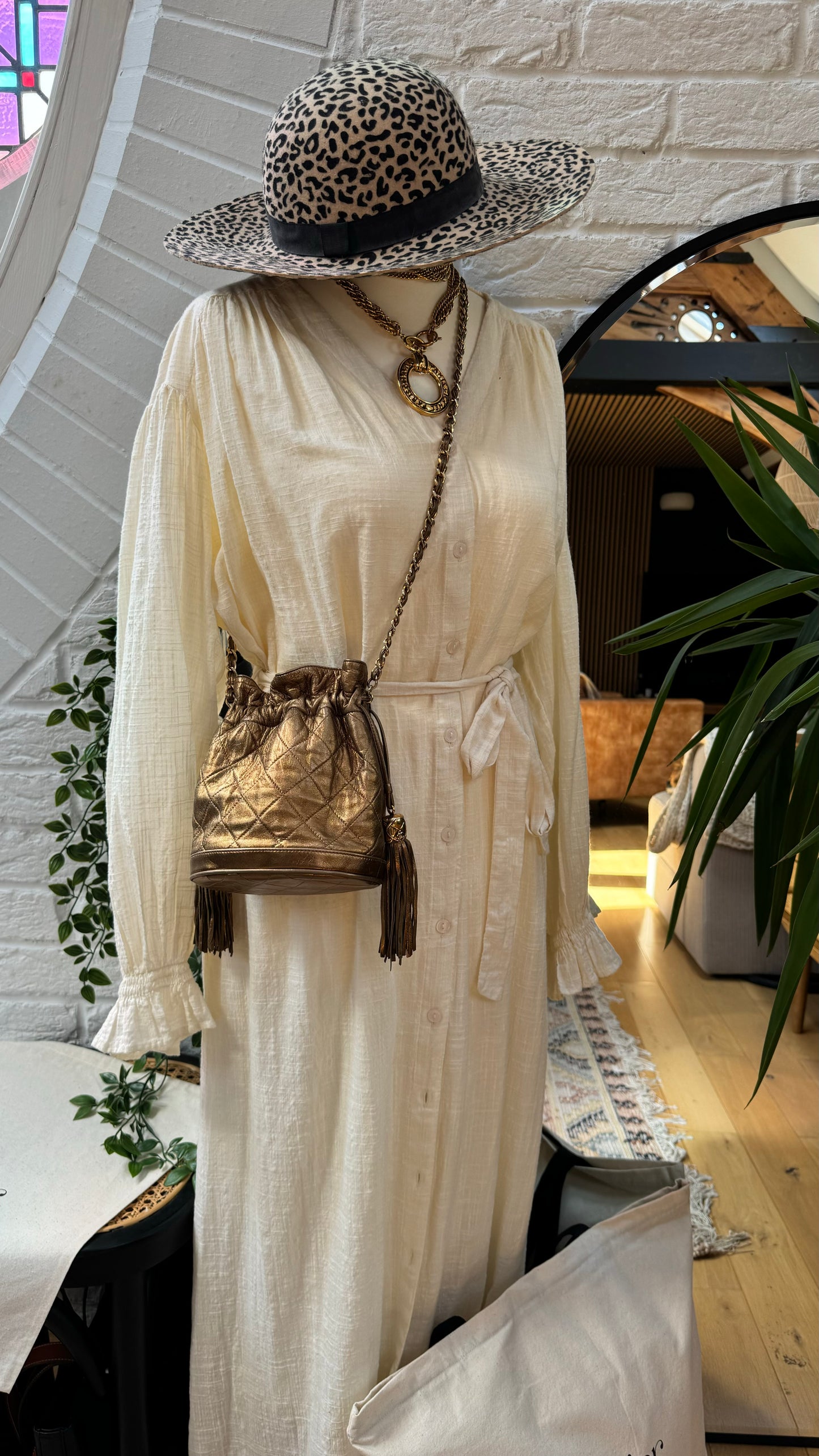 Chanel 1989 Aged Gold Tassel Bucket Bag