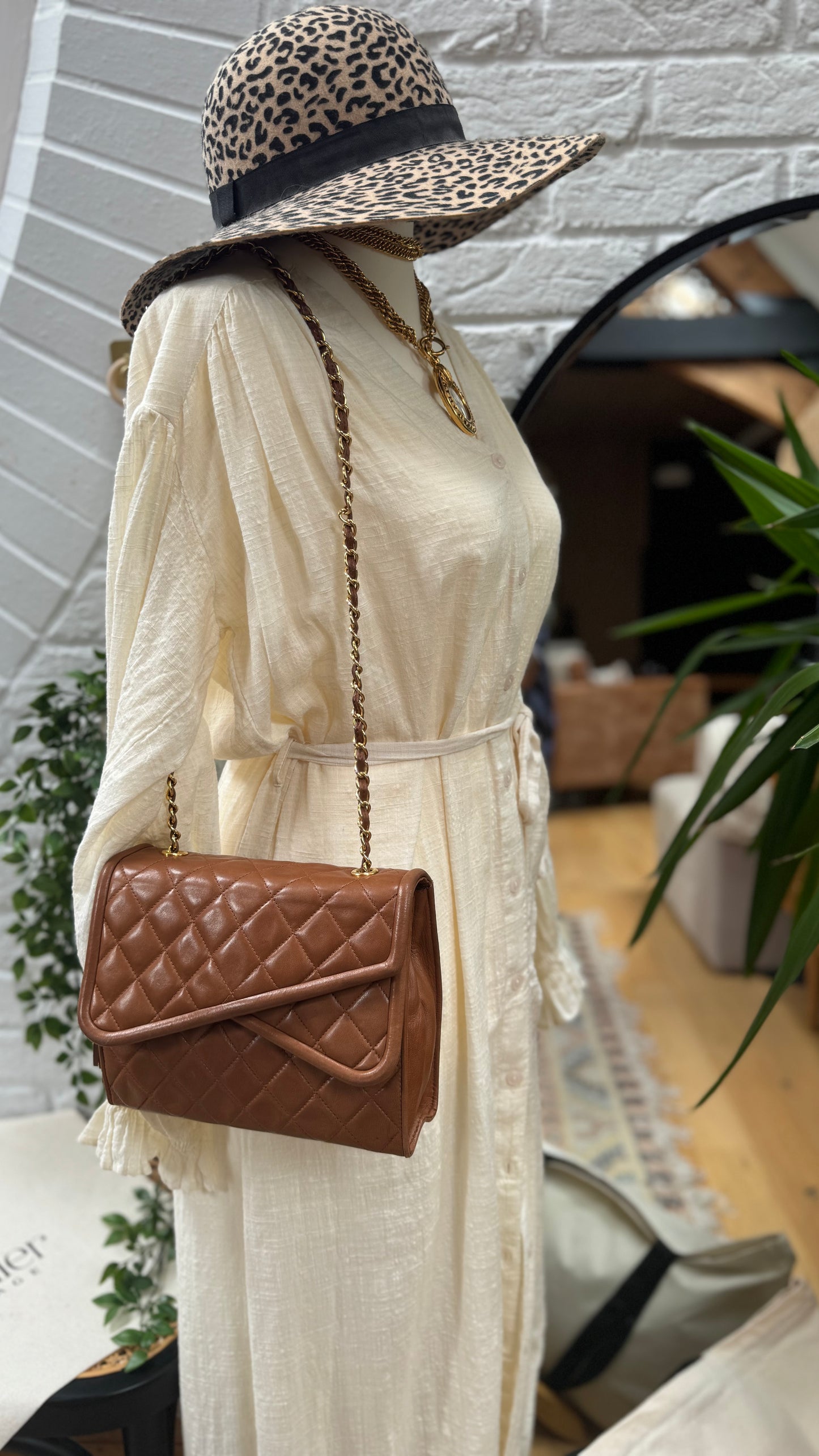 Chanel 1989 Tan Quilted Lambskin Tassel Double