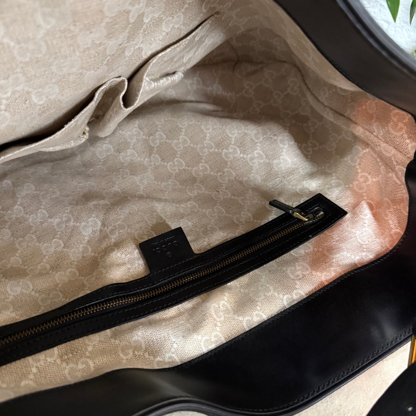 Gucci Nubuck Suede & Leather Jackie Studded two way tote