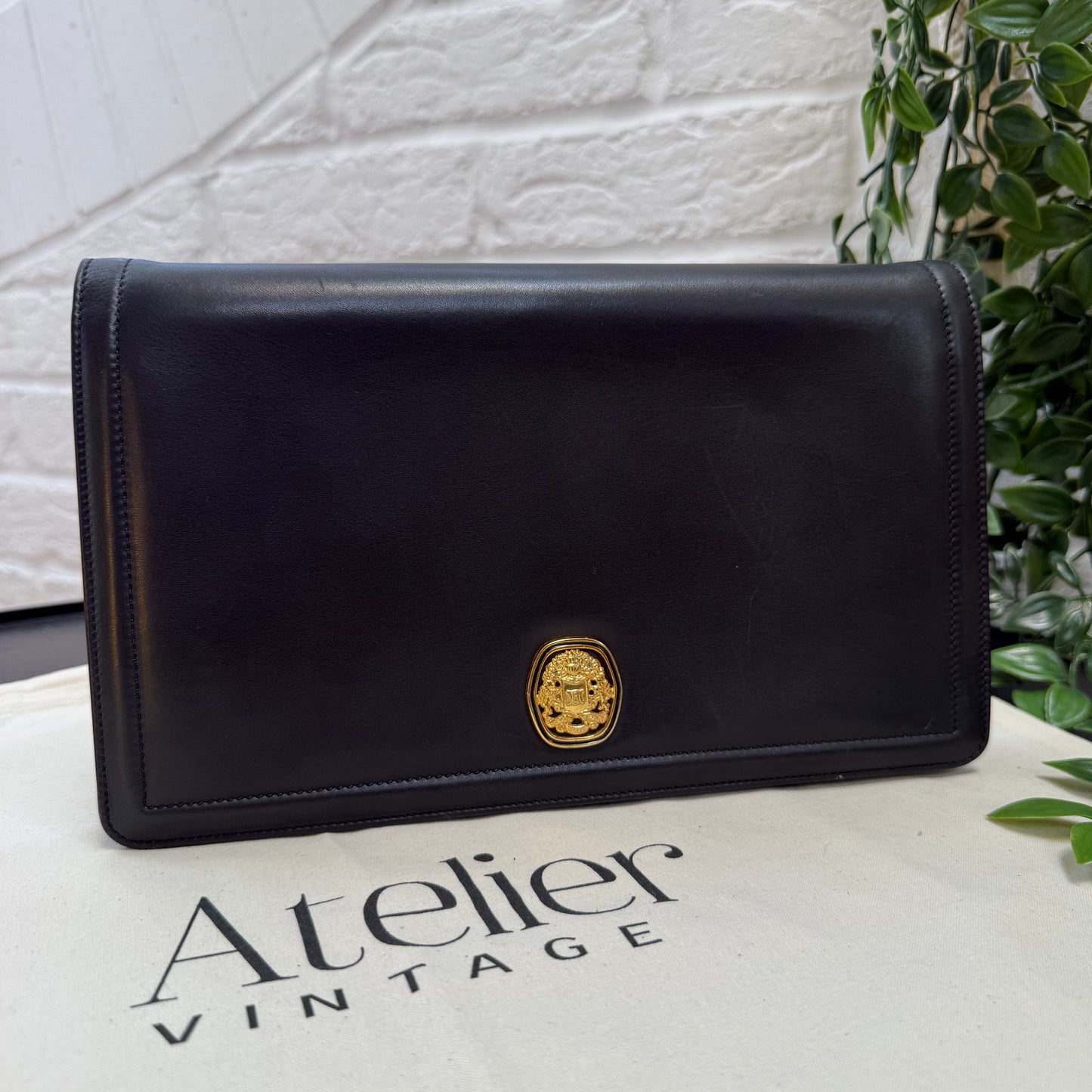 Celine 1980s Celine Triomphe two way leather bag