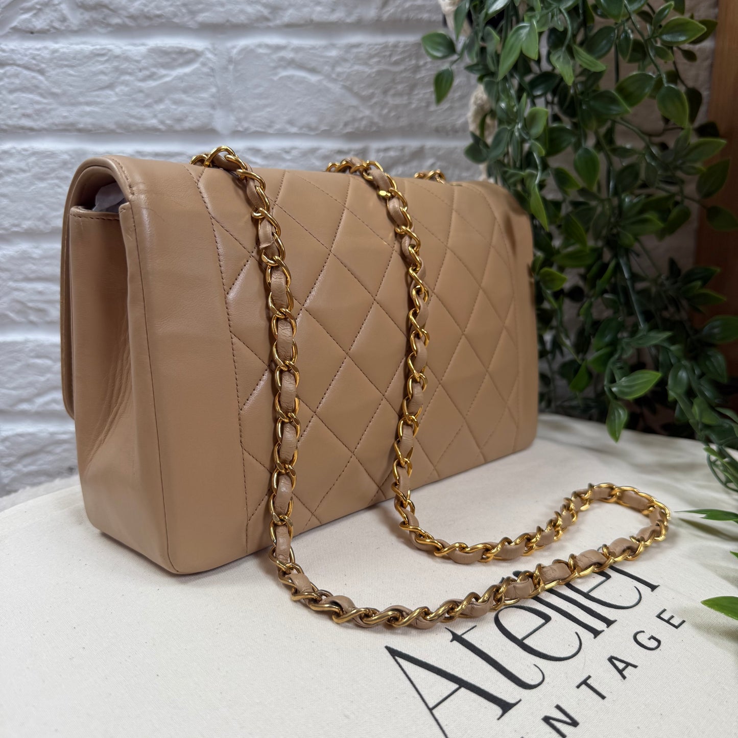 Chanel 1993 Rare Dark Beige Diana Medium