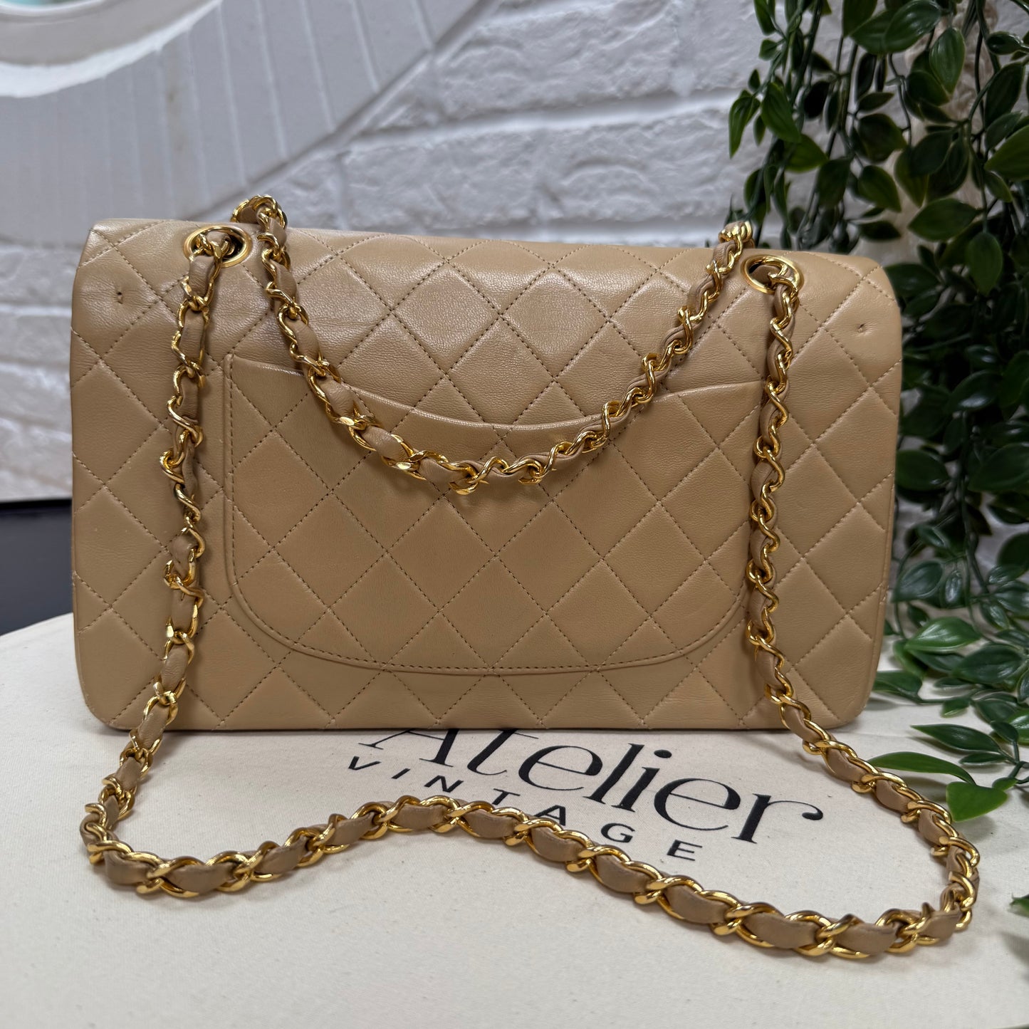 Chanel Rare 1989 Dark Beige Classic Double Flap Medium