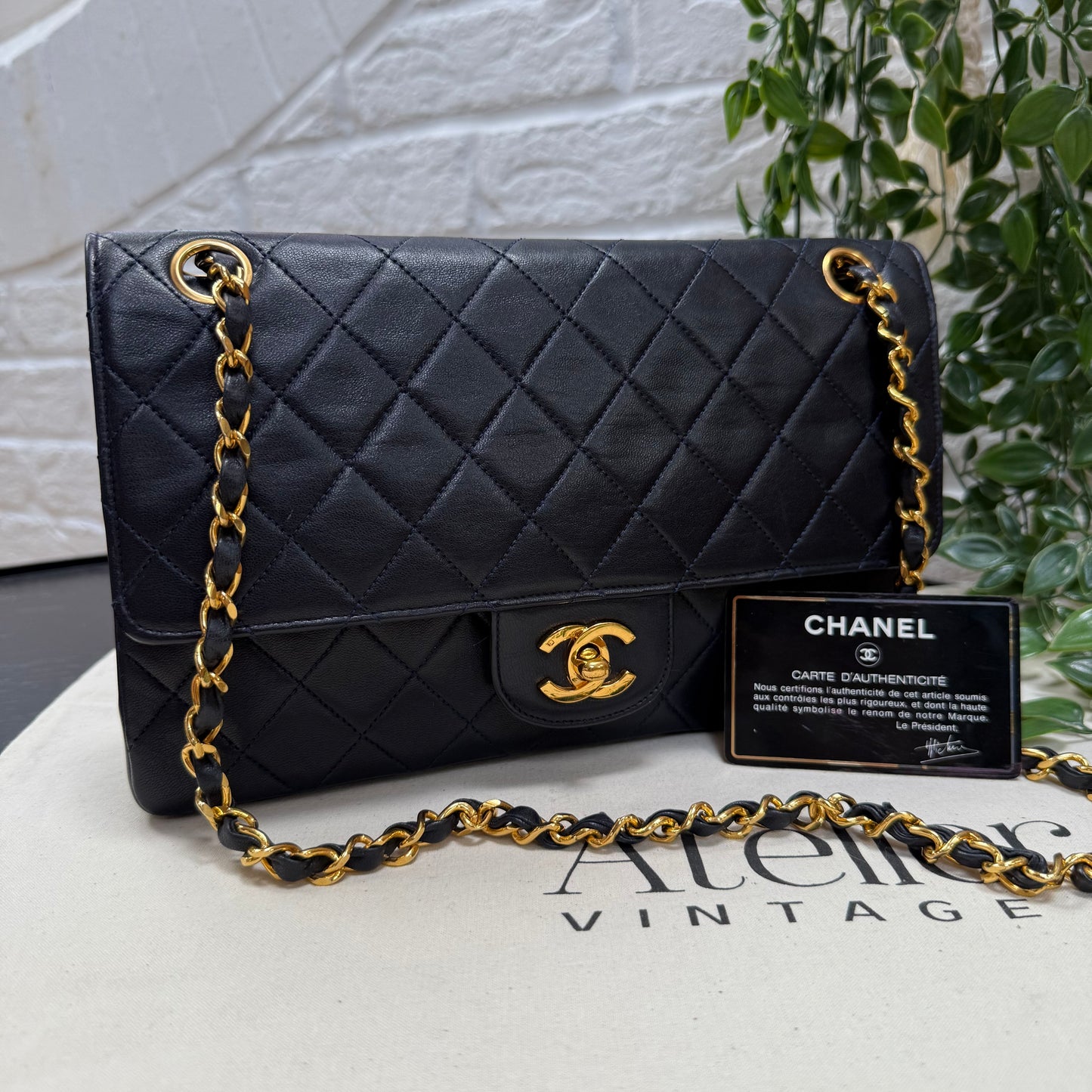 Chanel 1986 Navy Double Flap Medium