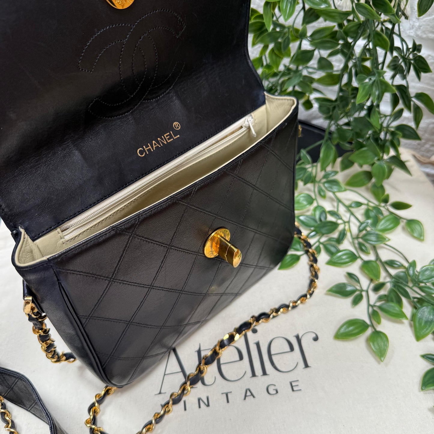 Chanel Jumbo CC Clasp Black Lambskin Cross Body