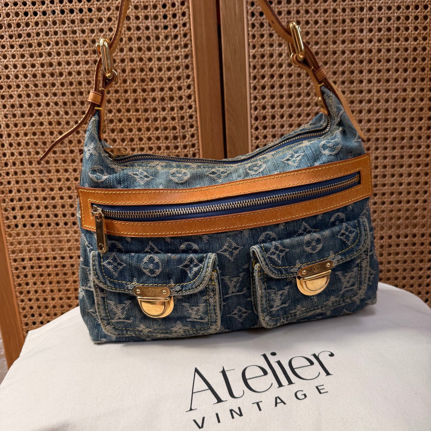 Louis Vuitton 2006 Monogram Denim Cross Body Baggy PM