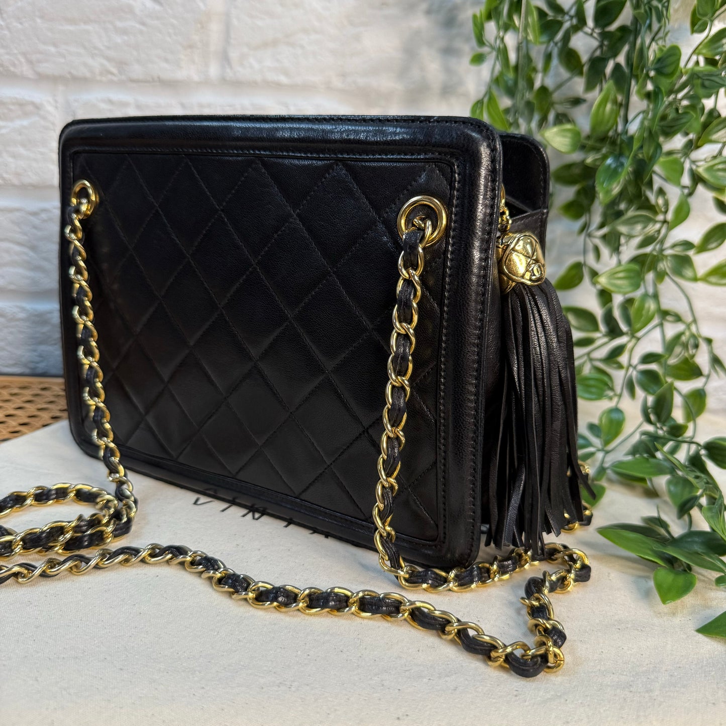 Chanel 1989 Lambskin Tassel Timeless Mini Tote