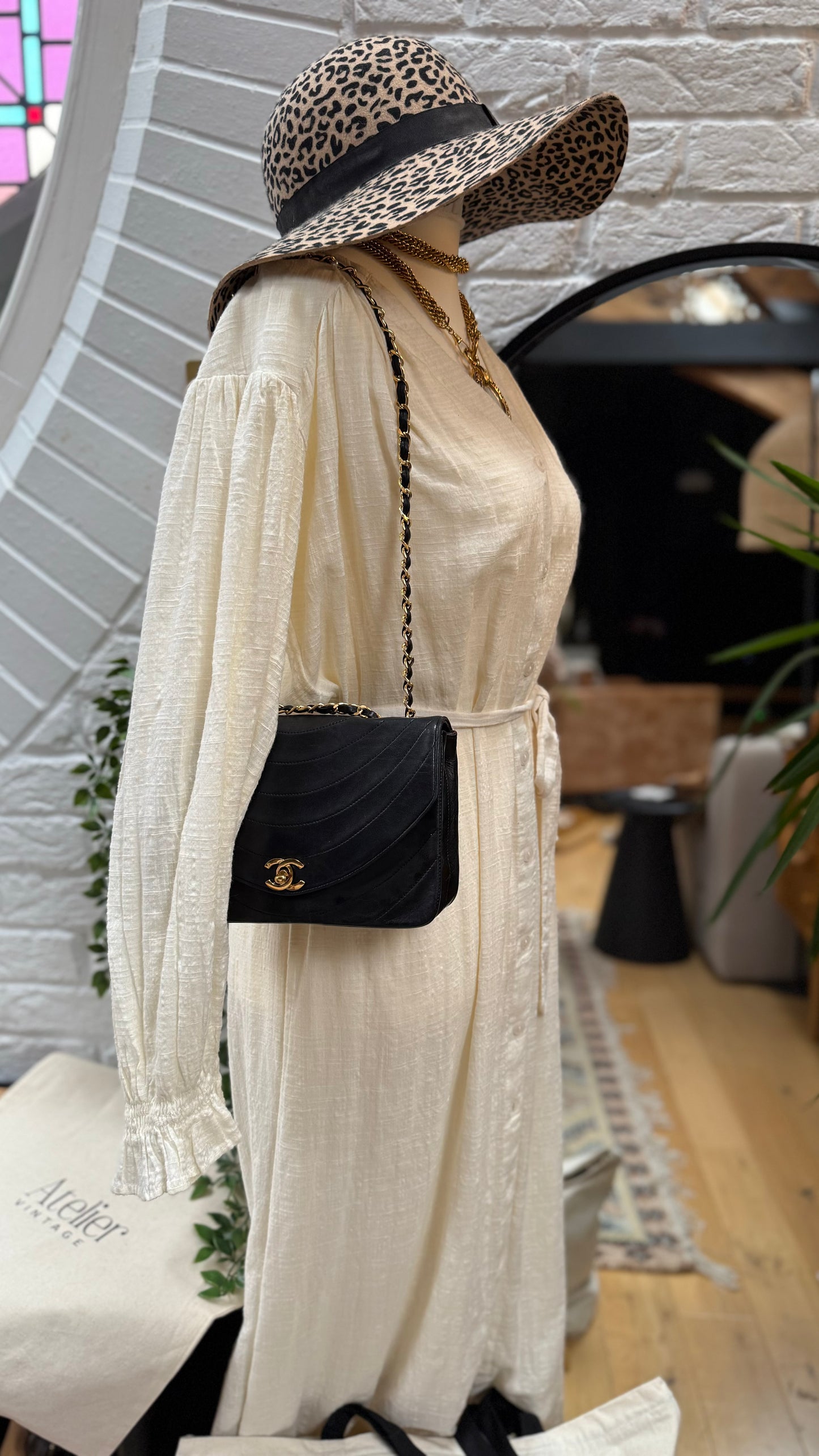 Chanel Early 1980s Rare Half Moon Quilted Single Flap