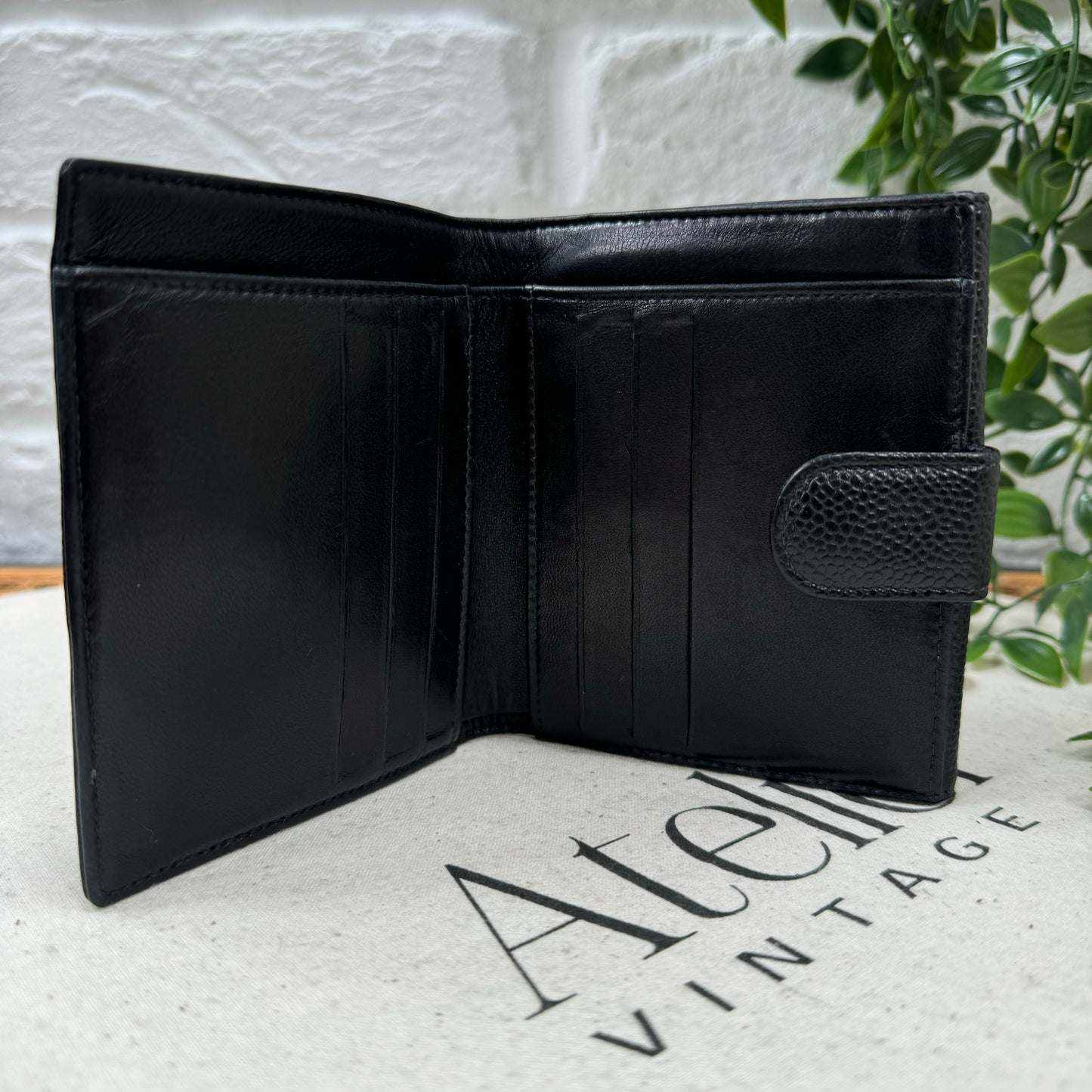 Chanel 2002 Caviar Leather CC Compact Purse