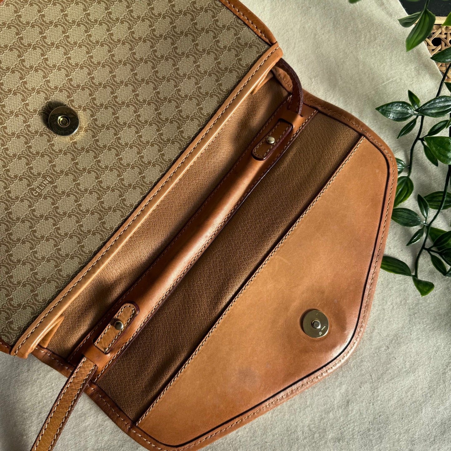 Celine Macadam Beige Shoulder Bag