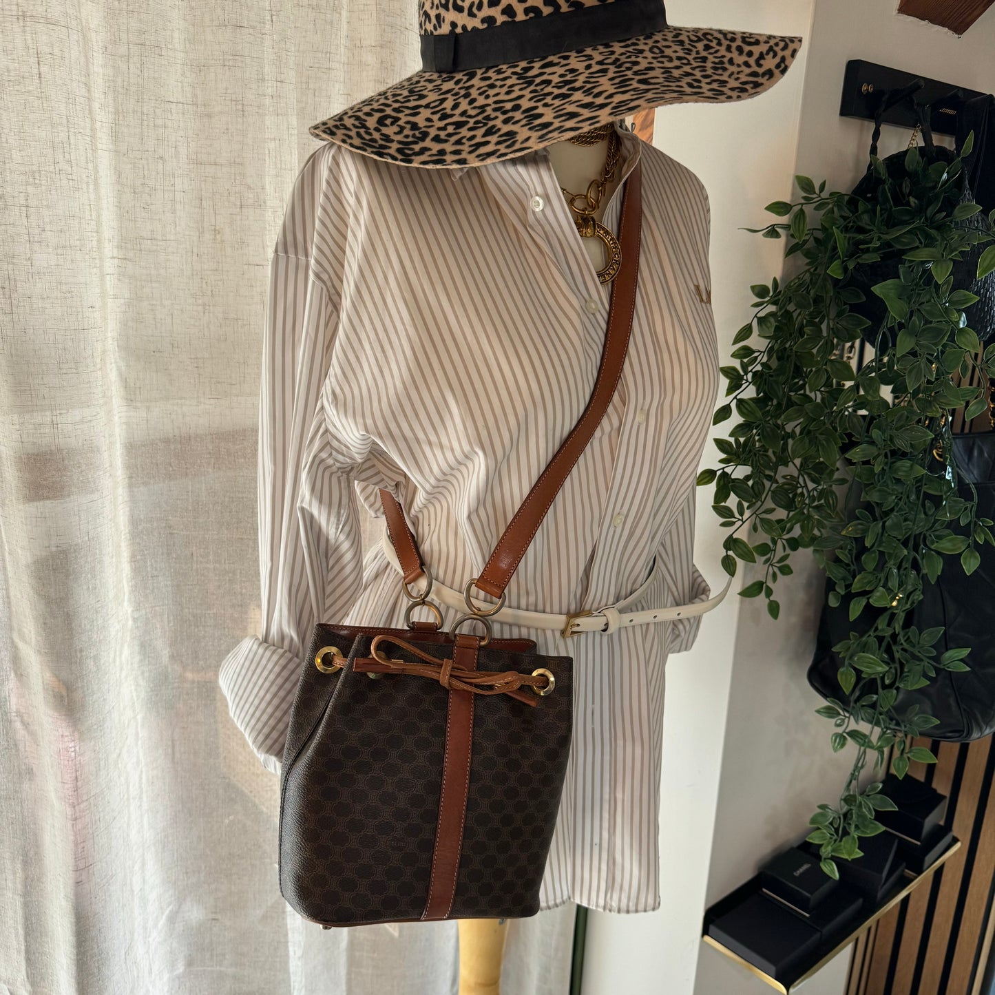 Celine 1980s Macadam Bucket Bag