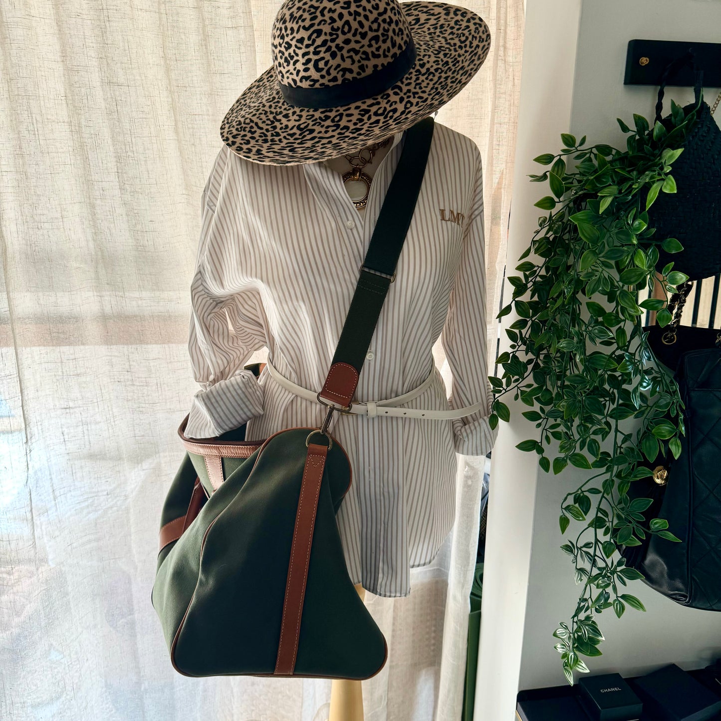 Burberry 1980s Canvas & Leather Two Way Holdall