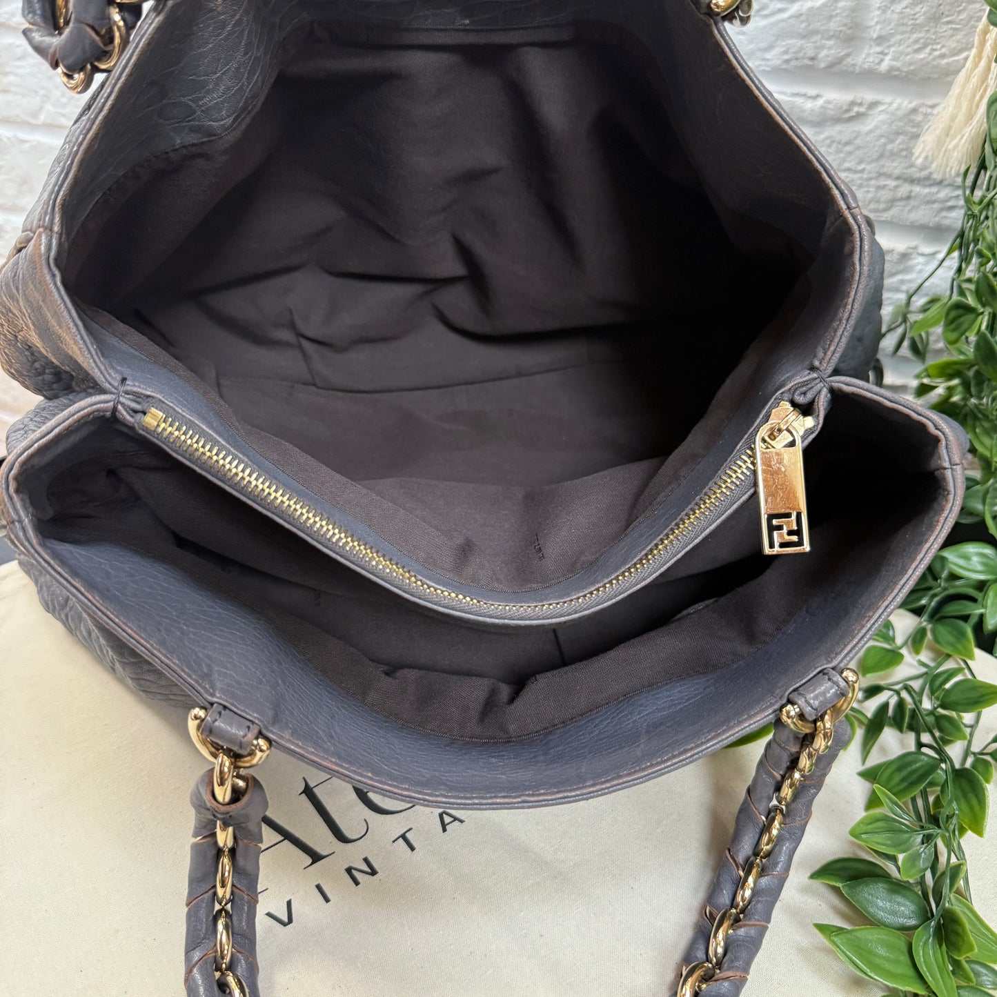 Fendi 1990s Mia Tote in Dove grey